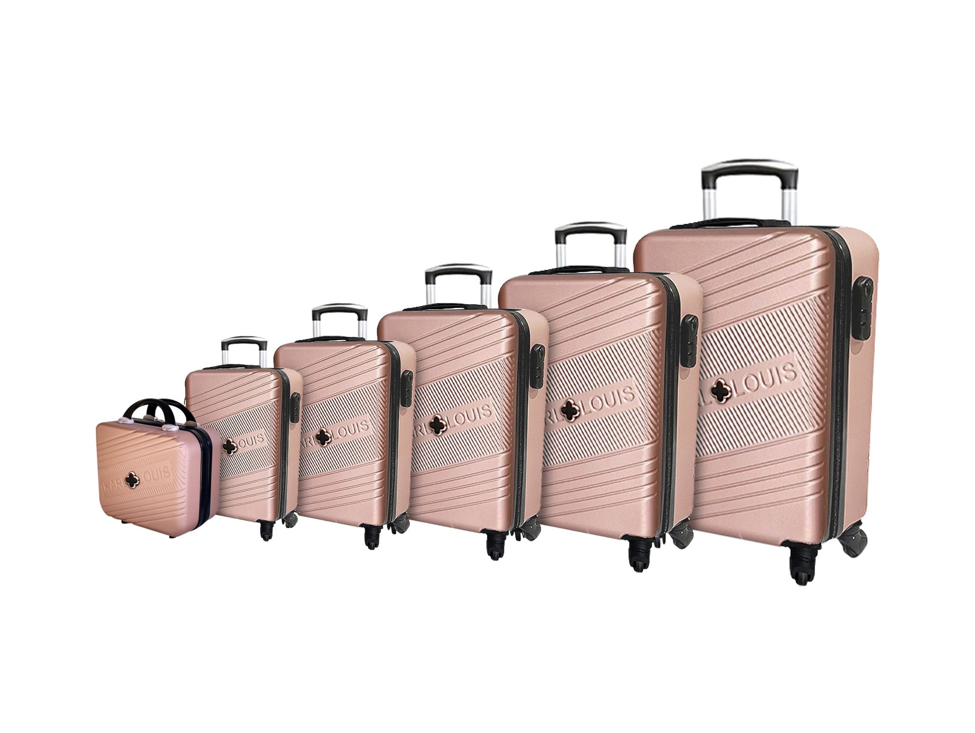 סט 6 מזוודות- רוז גולד