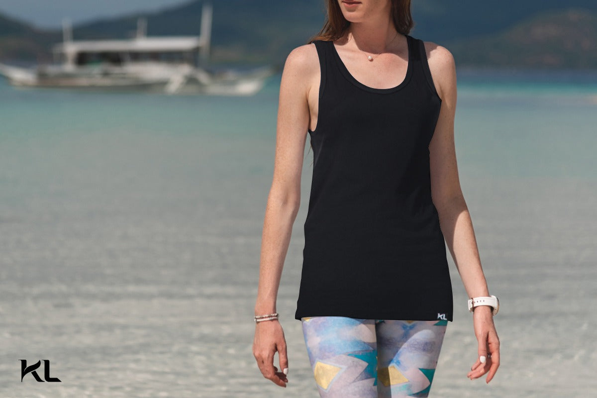 מארז 3 גופיות ספורט איכותיות לאישה - צבע לבן, שחור, בורדו