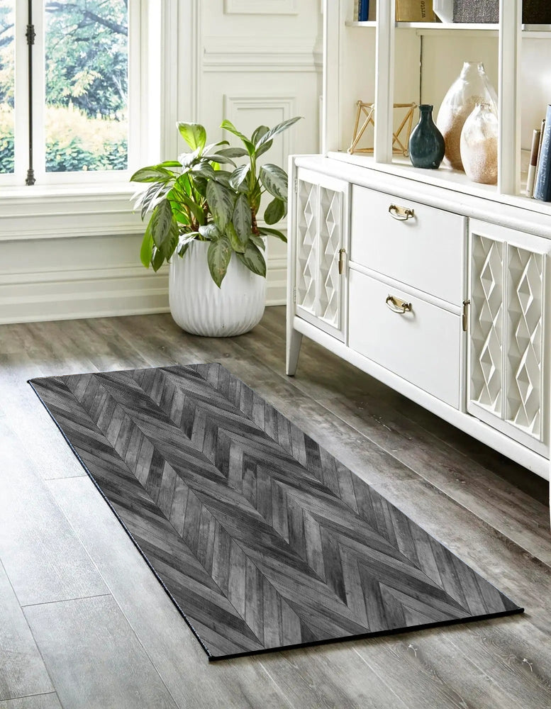 דגם פרקט אפור PVC שטיח