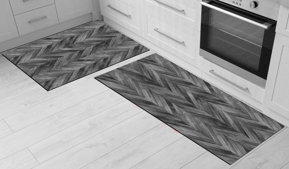 דגם פרקט אפור PVC שטיח