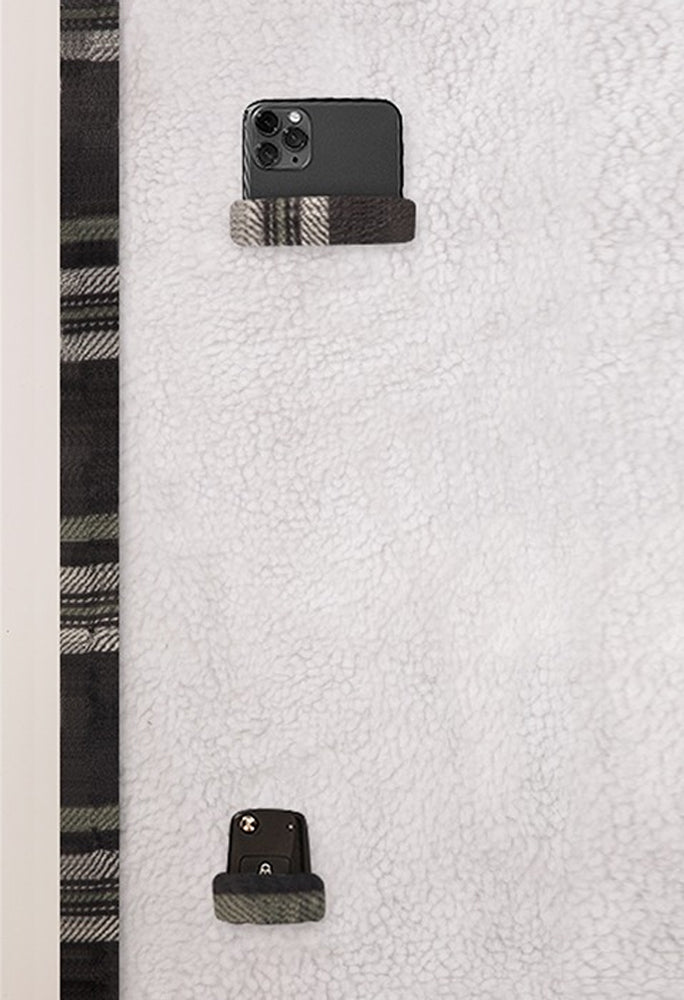 ג'קט פליז משובץ לגבר