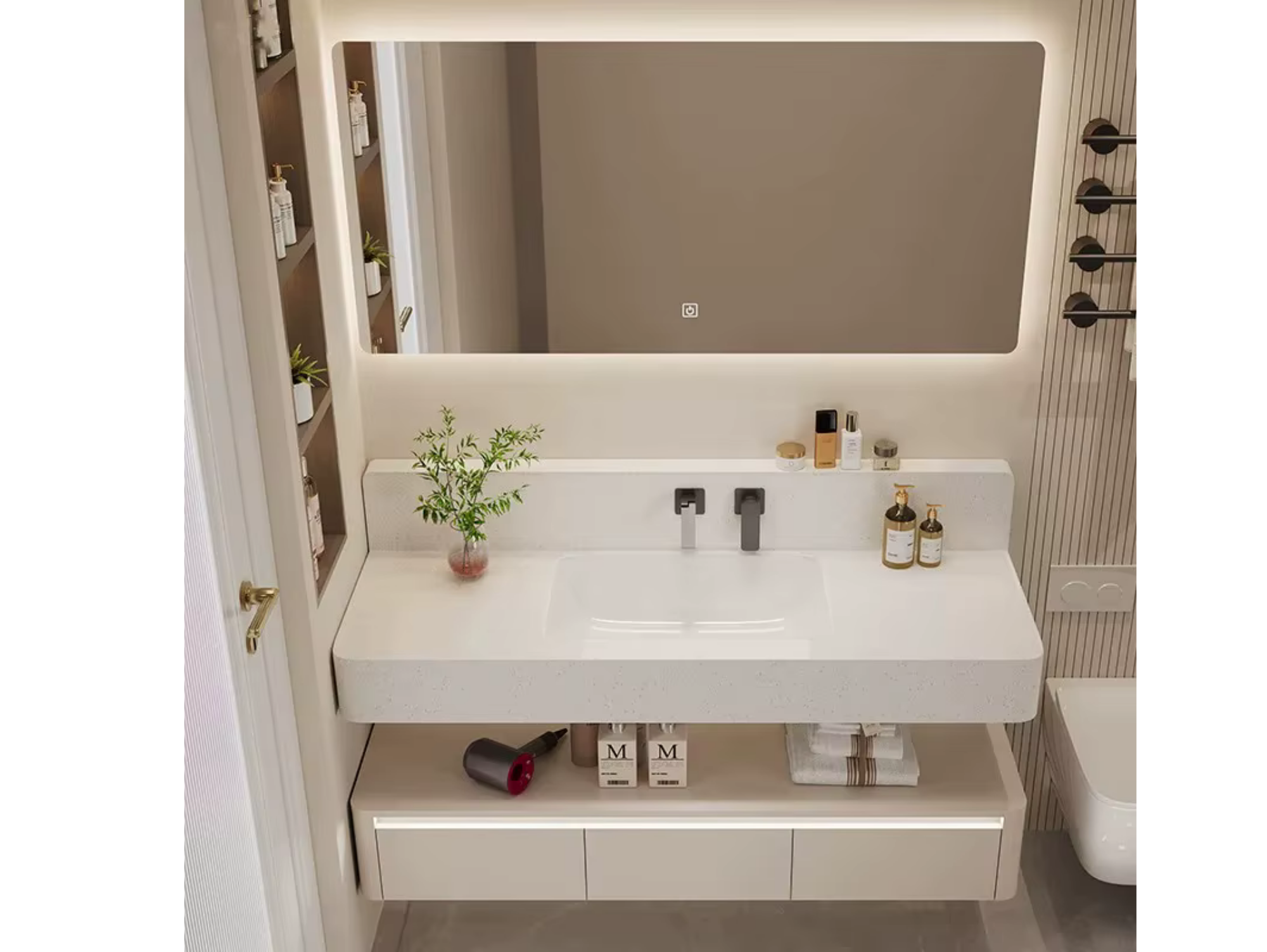 מראת לד קיר מלבנית דגם "VELO"