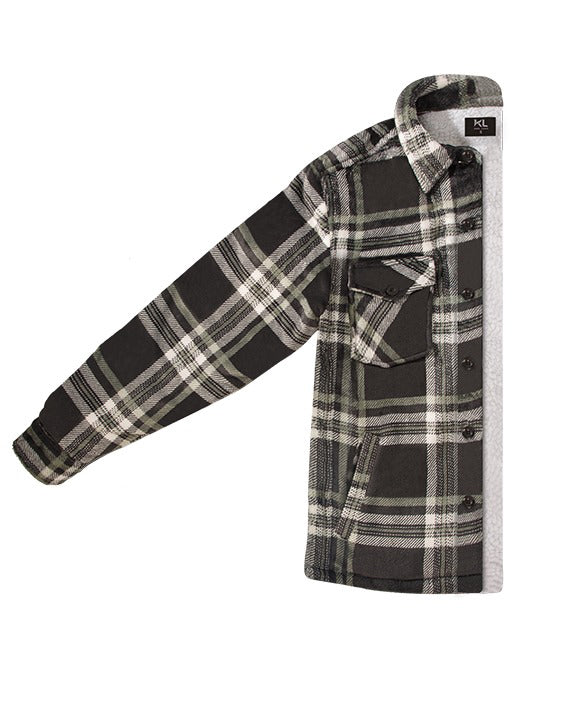 ג'קט פליז משובץ לגבר