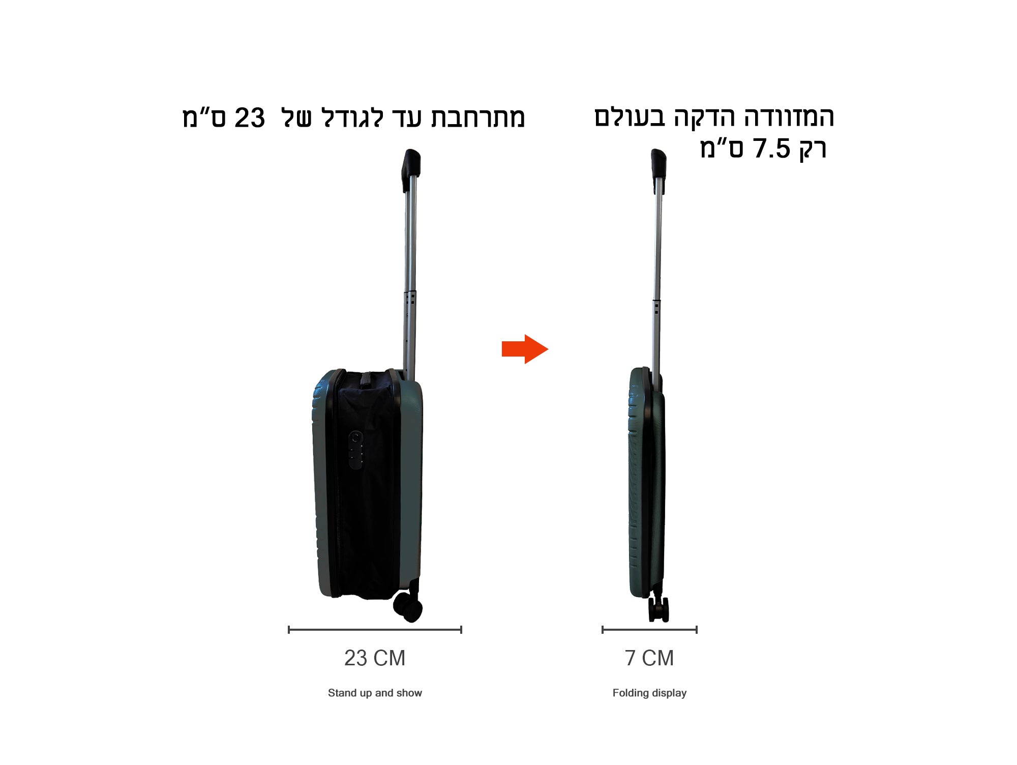 מזוודה מתקפלת ירוק רולקס