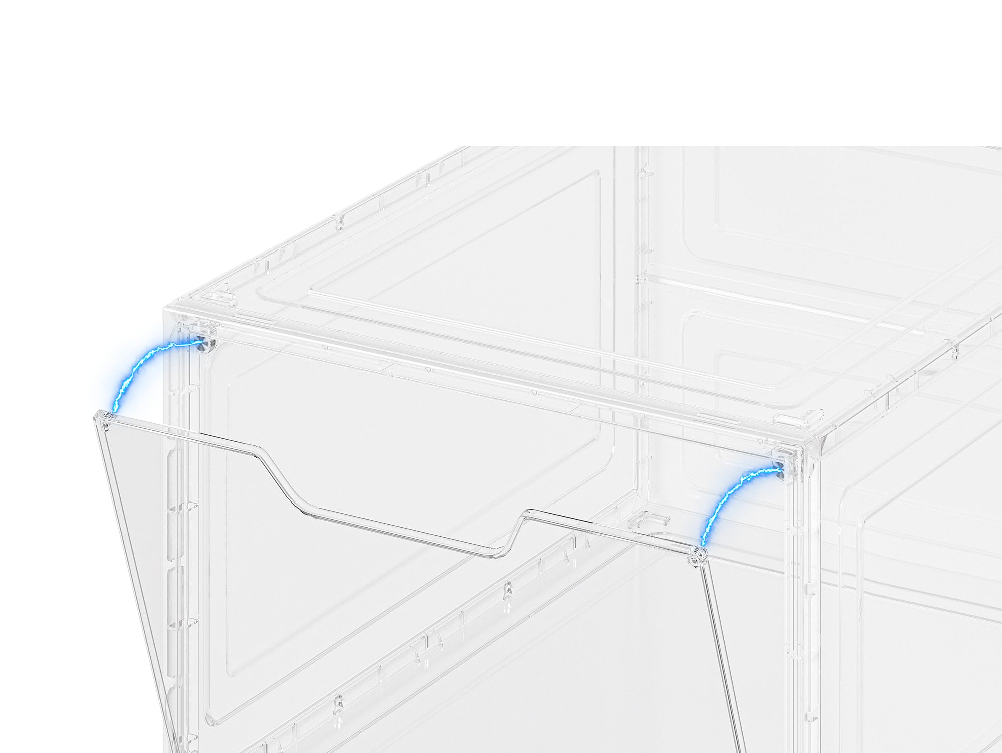 קופסאות אקריל שקופות לאחסון נעליים פתיחה צרה
