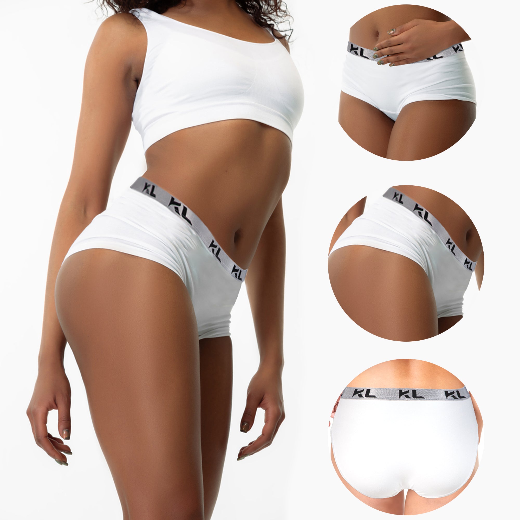 מארז תחתוני נשים - 3 יחידות בגזרה גבוהה - צבע לבן