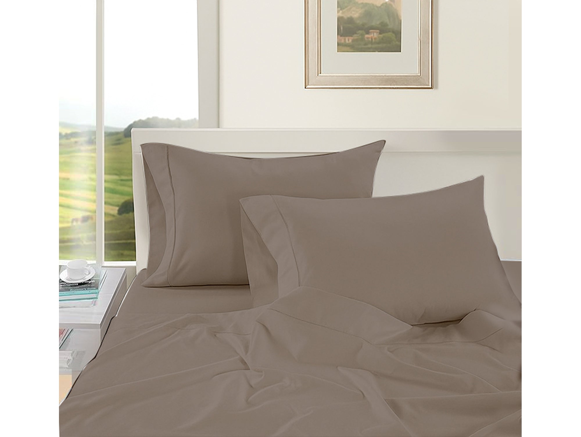 100% כותנה אורגנית חום פסטל