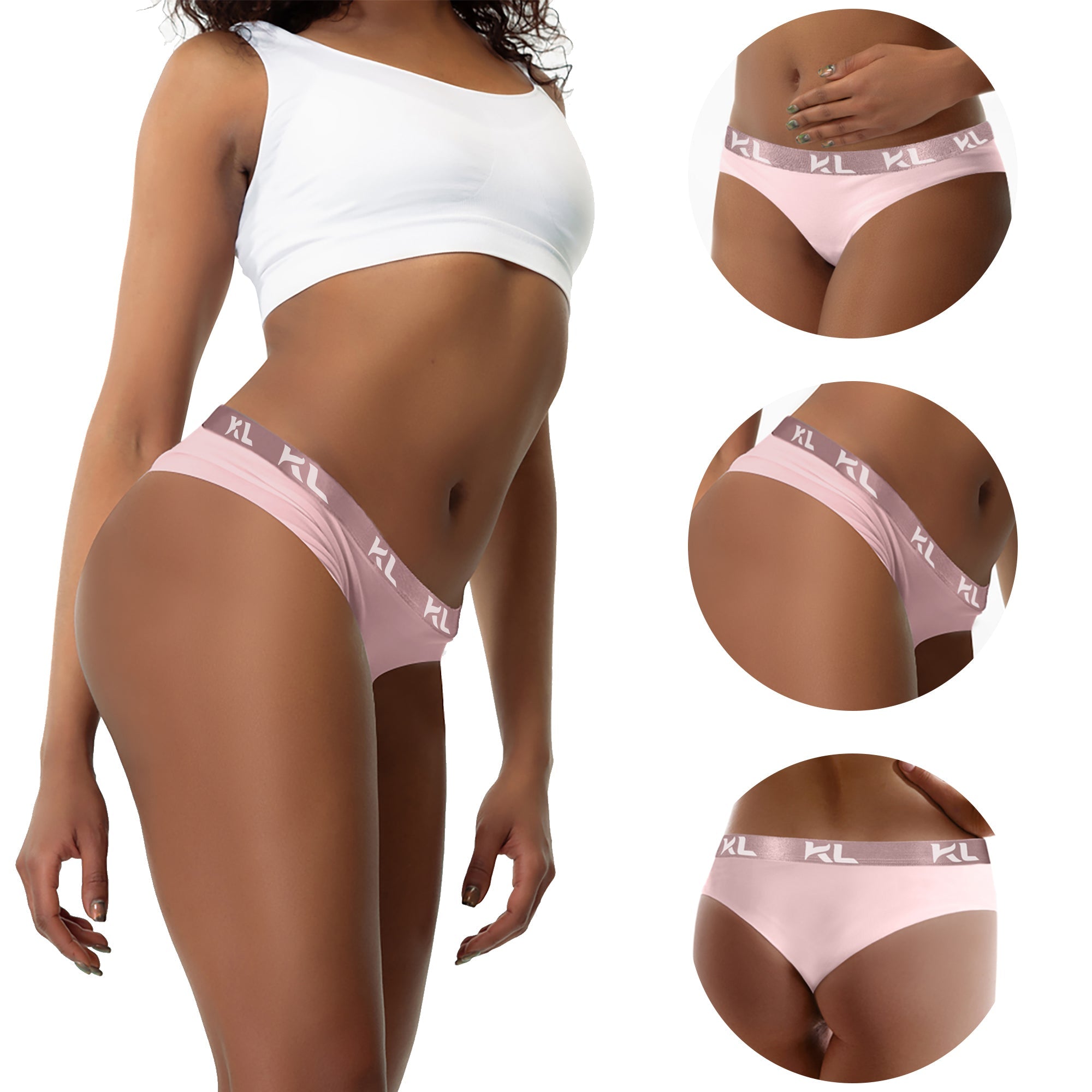 מארז תחתוני נשים - 3 יחידות בגזרת ביקיני - צבע סגול לילך, ורוד וירוק מנטה