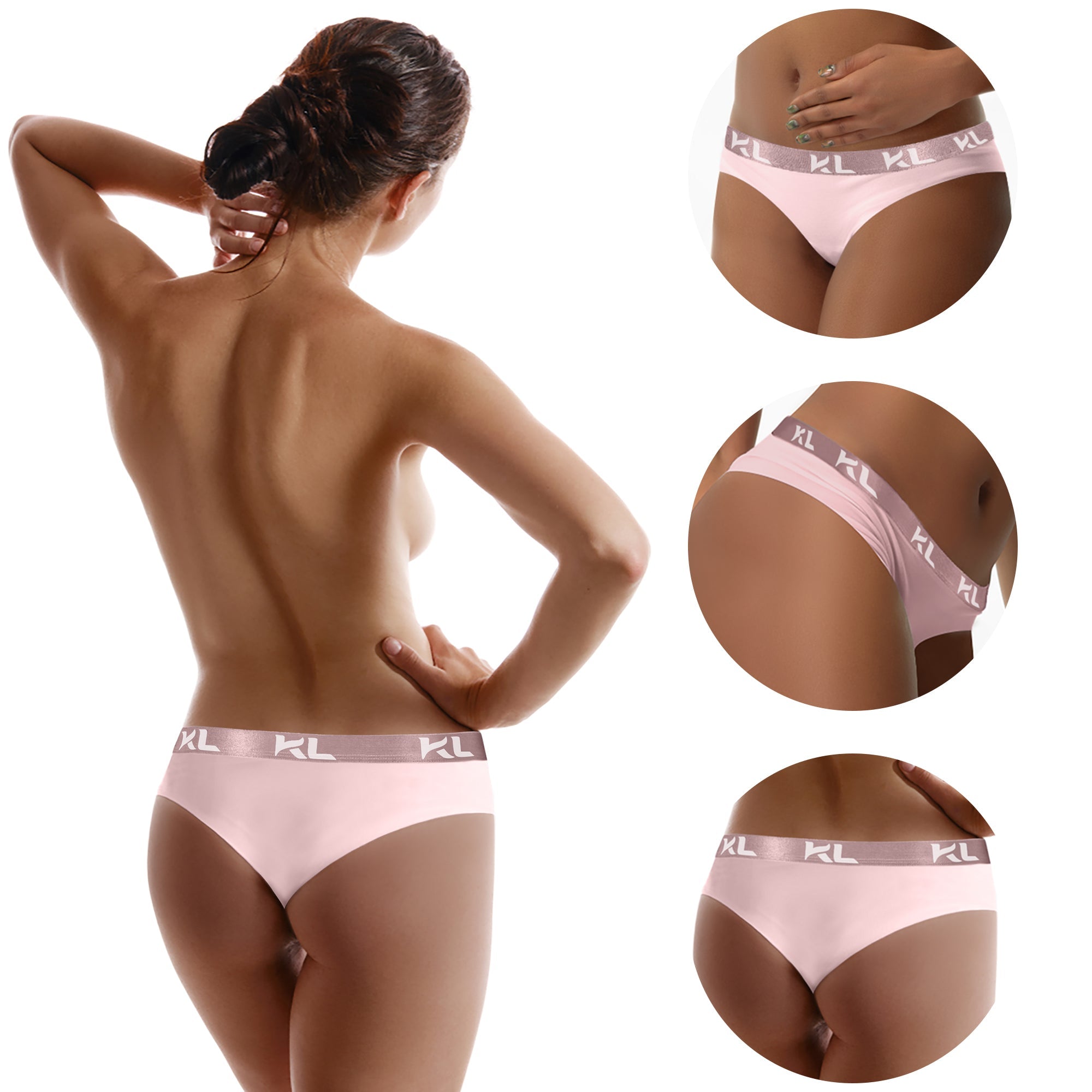 מארז תחתוני נשים - 3 יחידות בגזרת ביקיני - צבע סגול לילך, ורוד וירוק מנטה