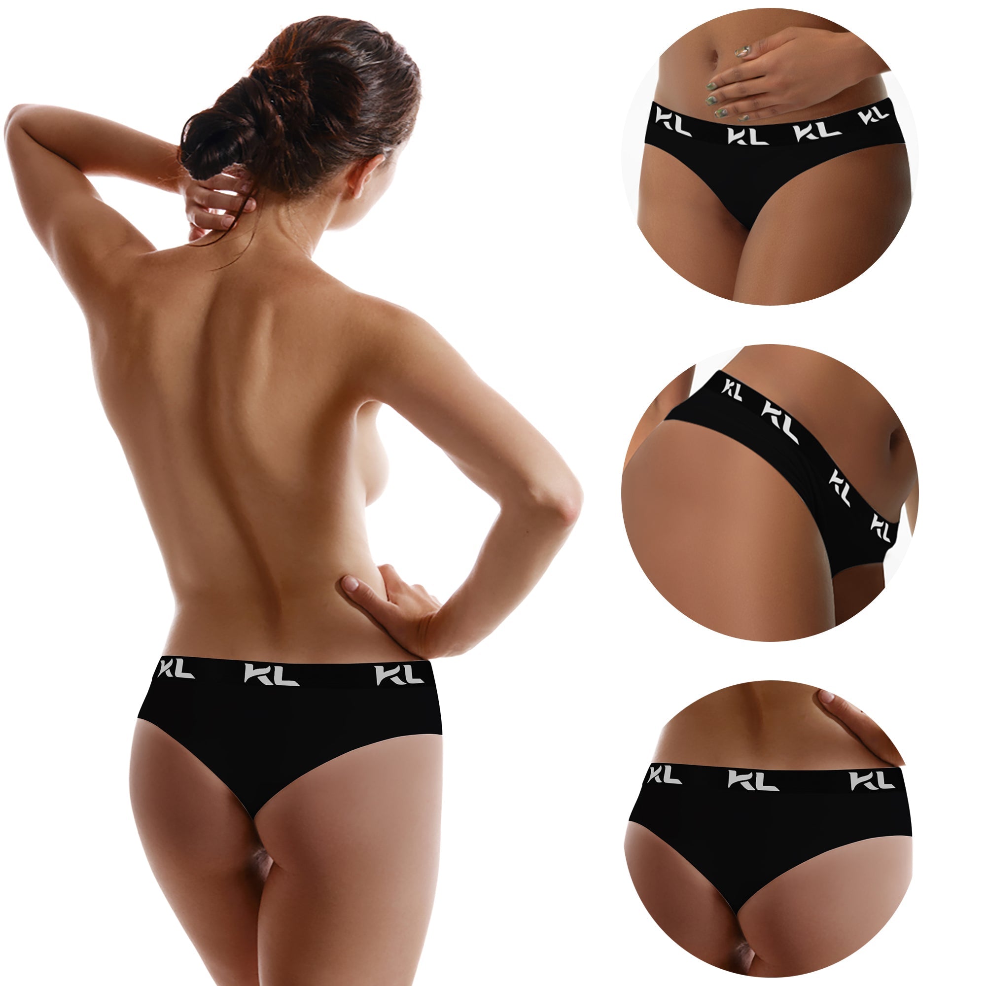 מארז תחתוני נשים - 3 יחידות בגזרת ביקיני - צבע שחור