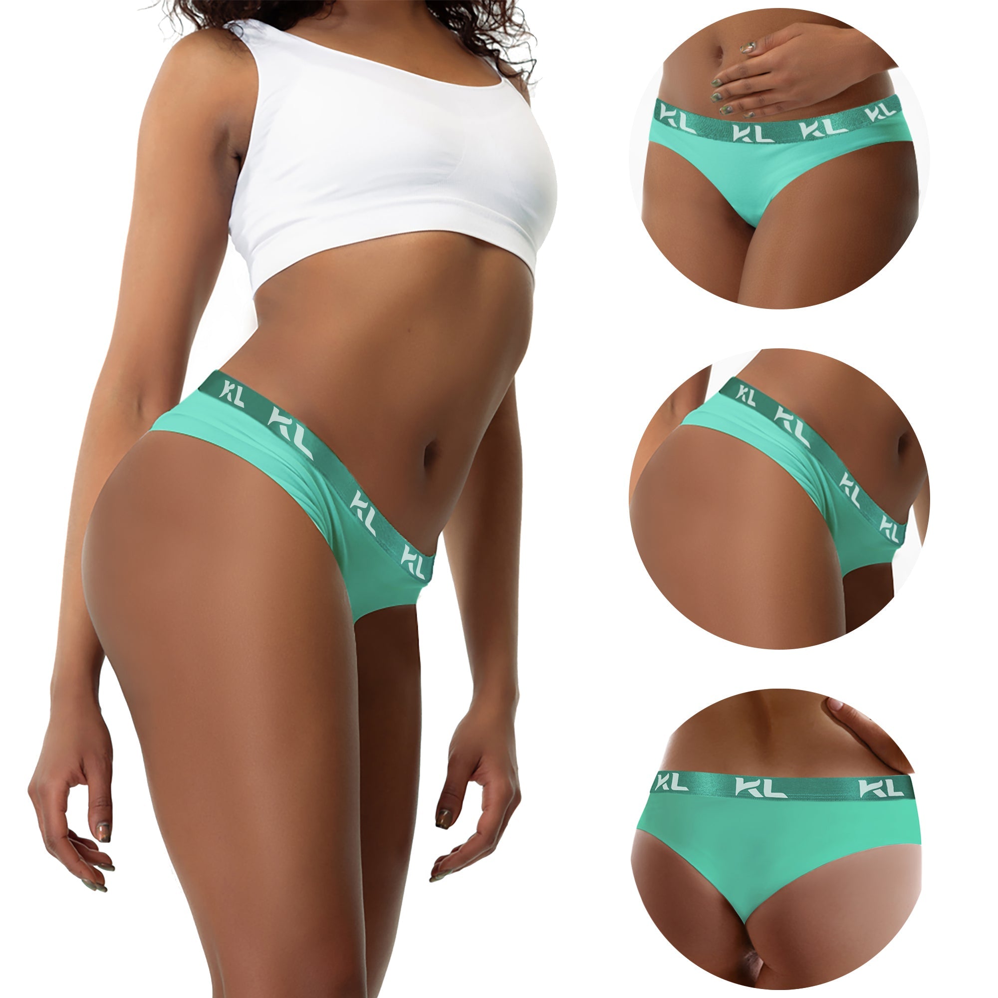 מארז תחתוני נשים - 3 יחידות בגזרת חוטיני - צבע סגול, ורוד וירוק