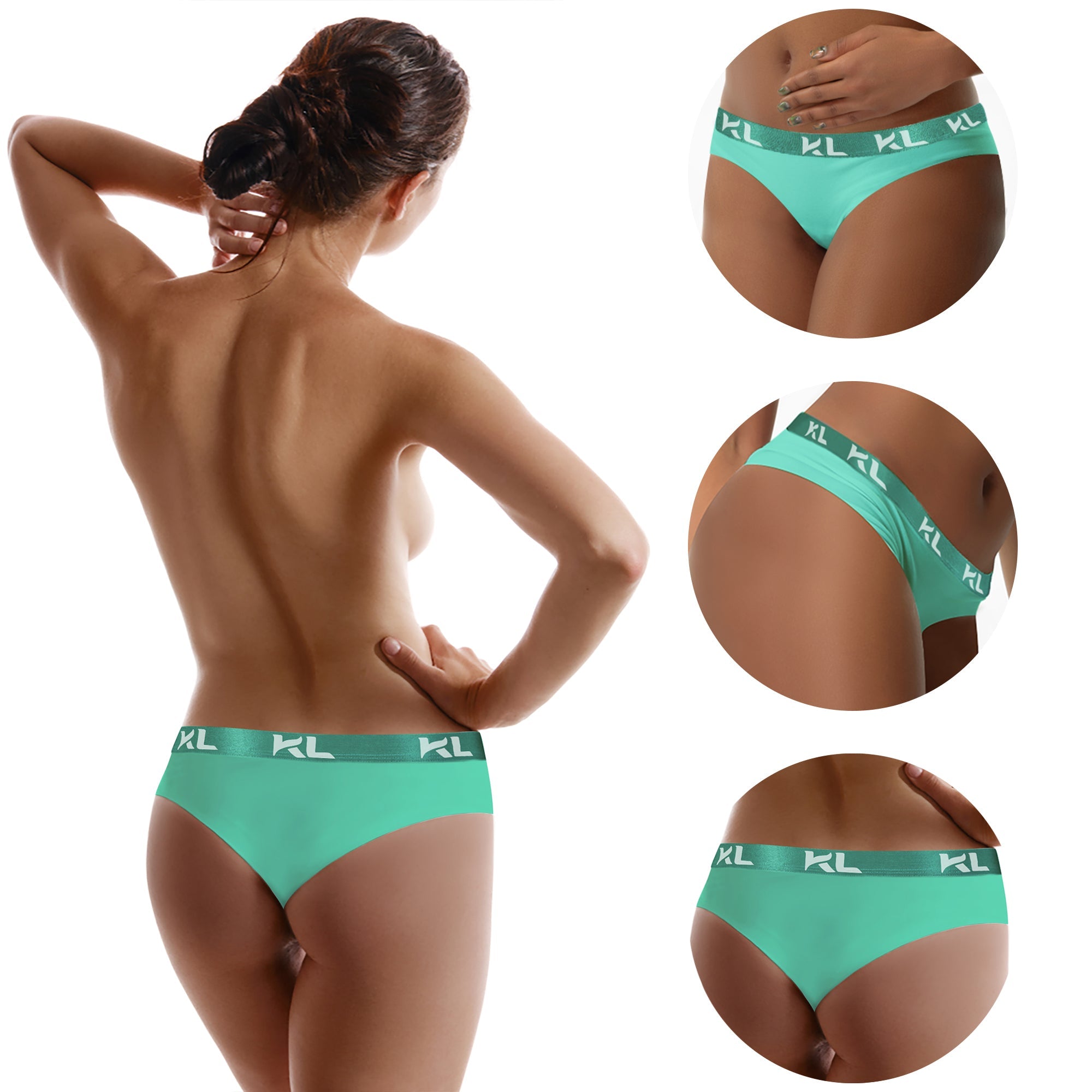 מארז תחתוני נשים - 3 יחידות בגזרת ביקיני - צבע סגול לילך, ורוד וירוק מנטה