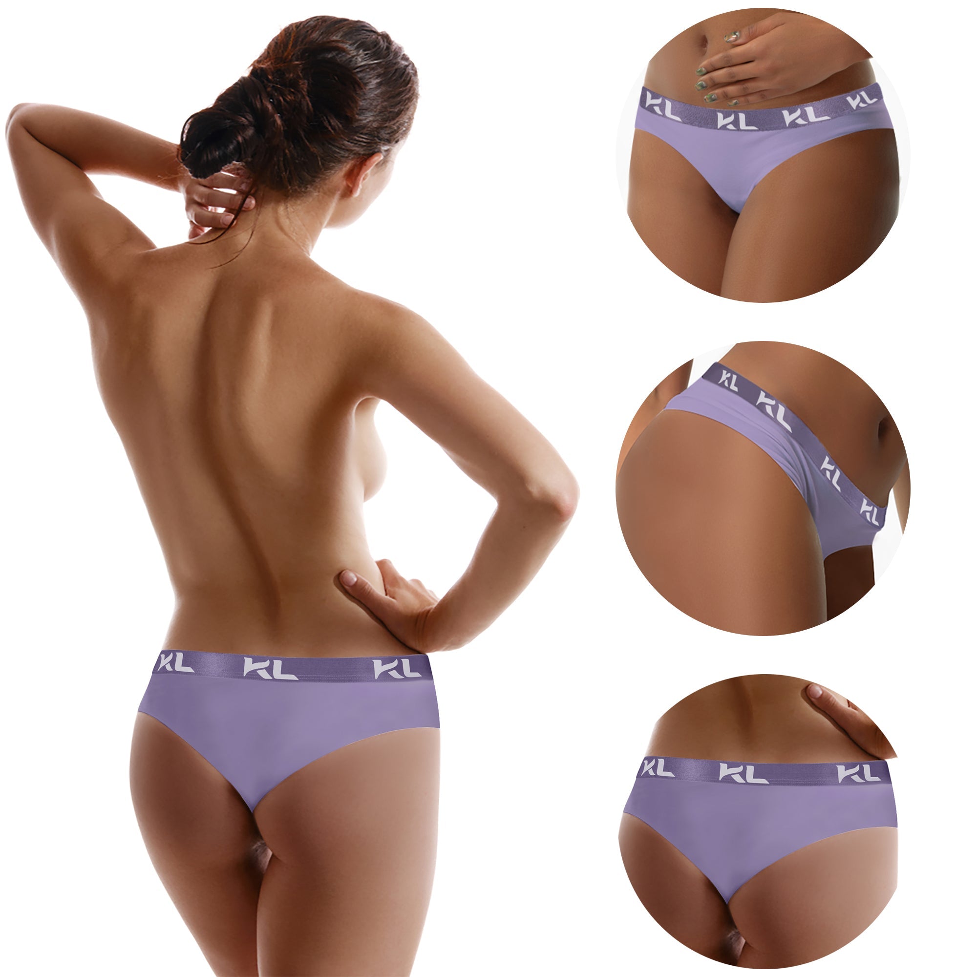 מארז תחתוני נשים - 3 יחידות בגזרת חוטיני - צבע סגול, ורוד וירוק