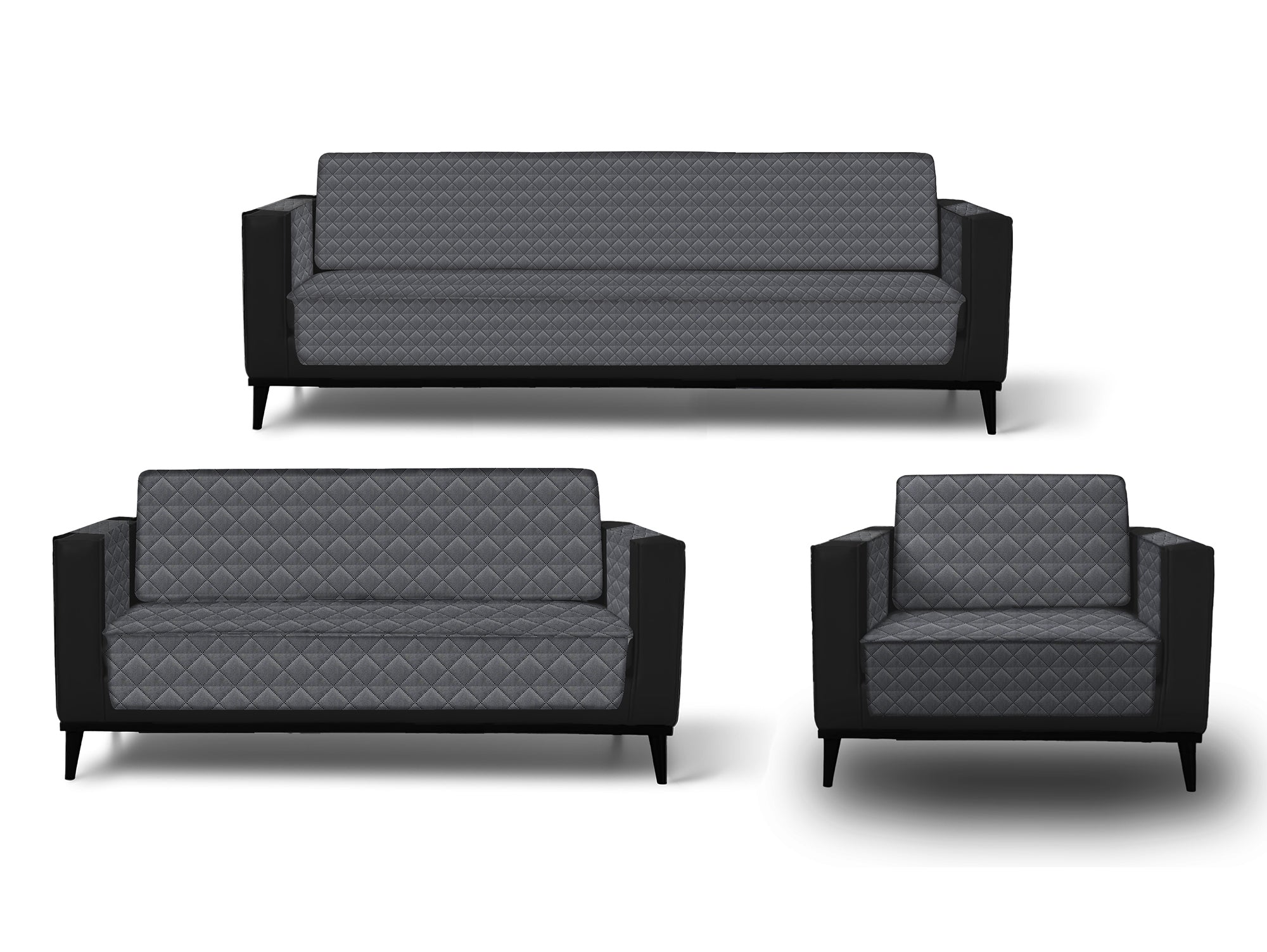 כיסוי סלון אוניברסלי 3+2+1- אפור כהה