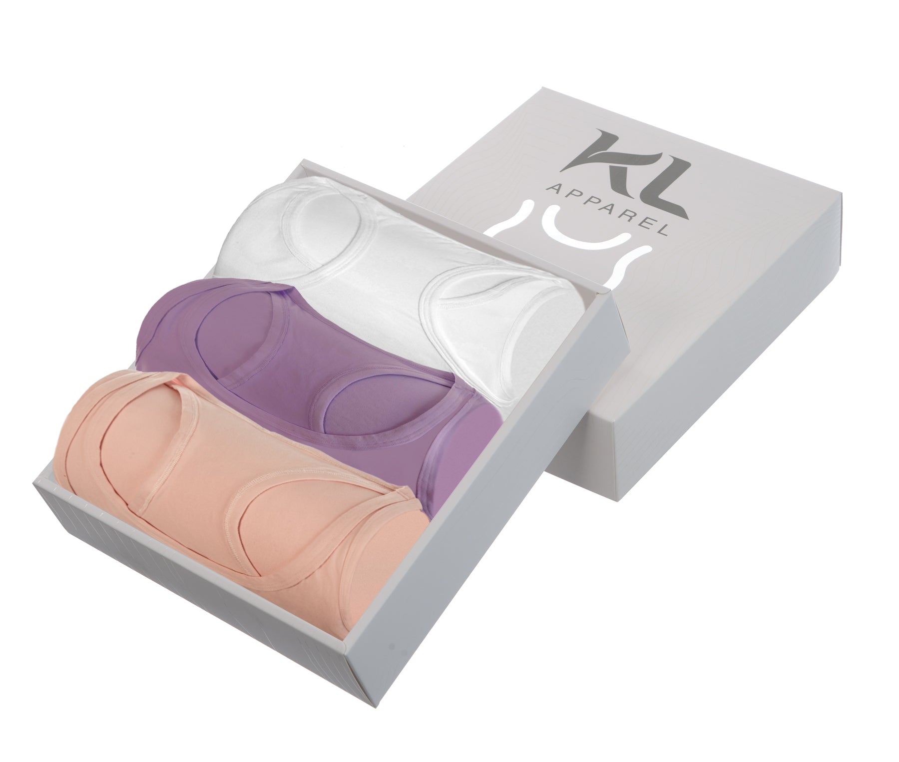 מארז 3 גופיות ספורט איכותיות לאישה - צבע לבן, סגול לילך , ורוד