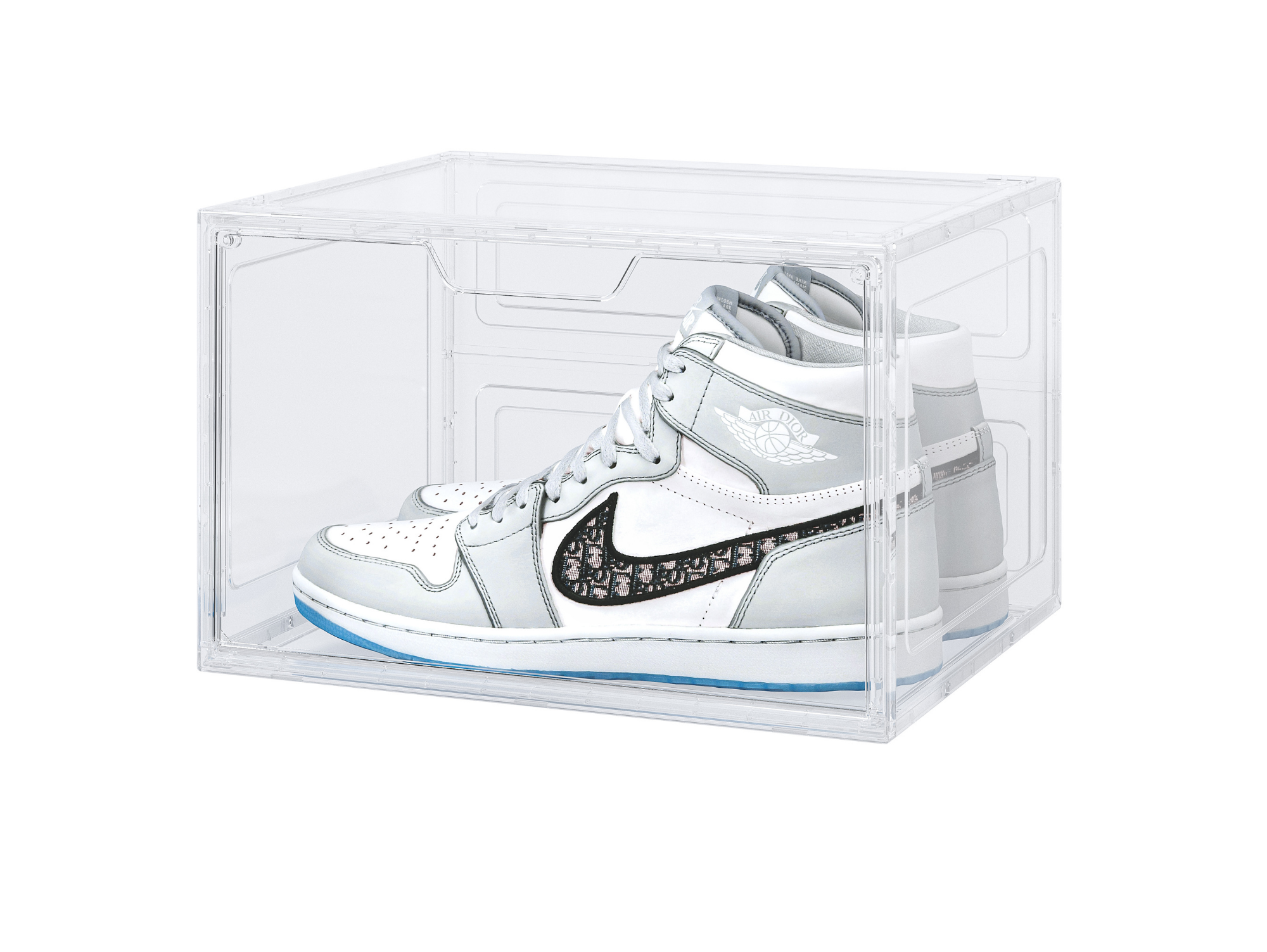 קופסאות אקריל שקופות לאחסון נעליים פתיחה רחבה