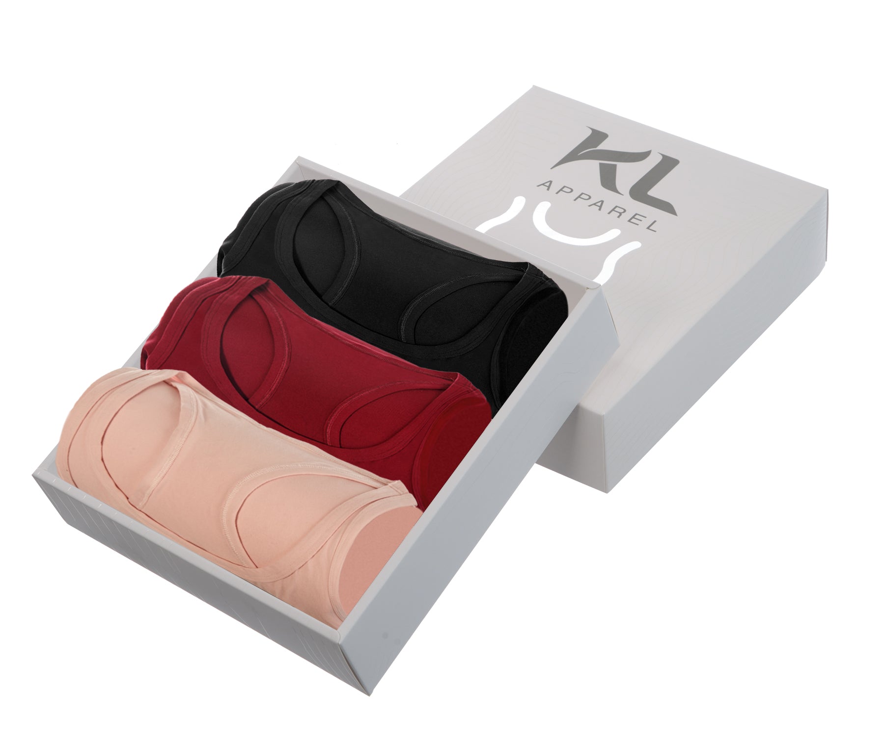 מארז 3 גופיות ספורט איכותיות לאישה - צבע שחור, בורדו, ורוד