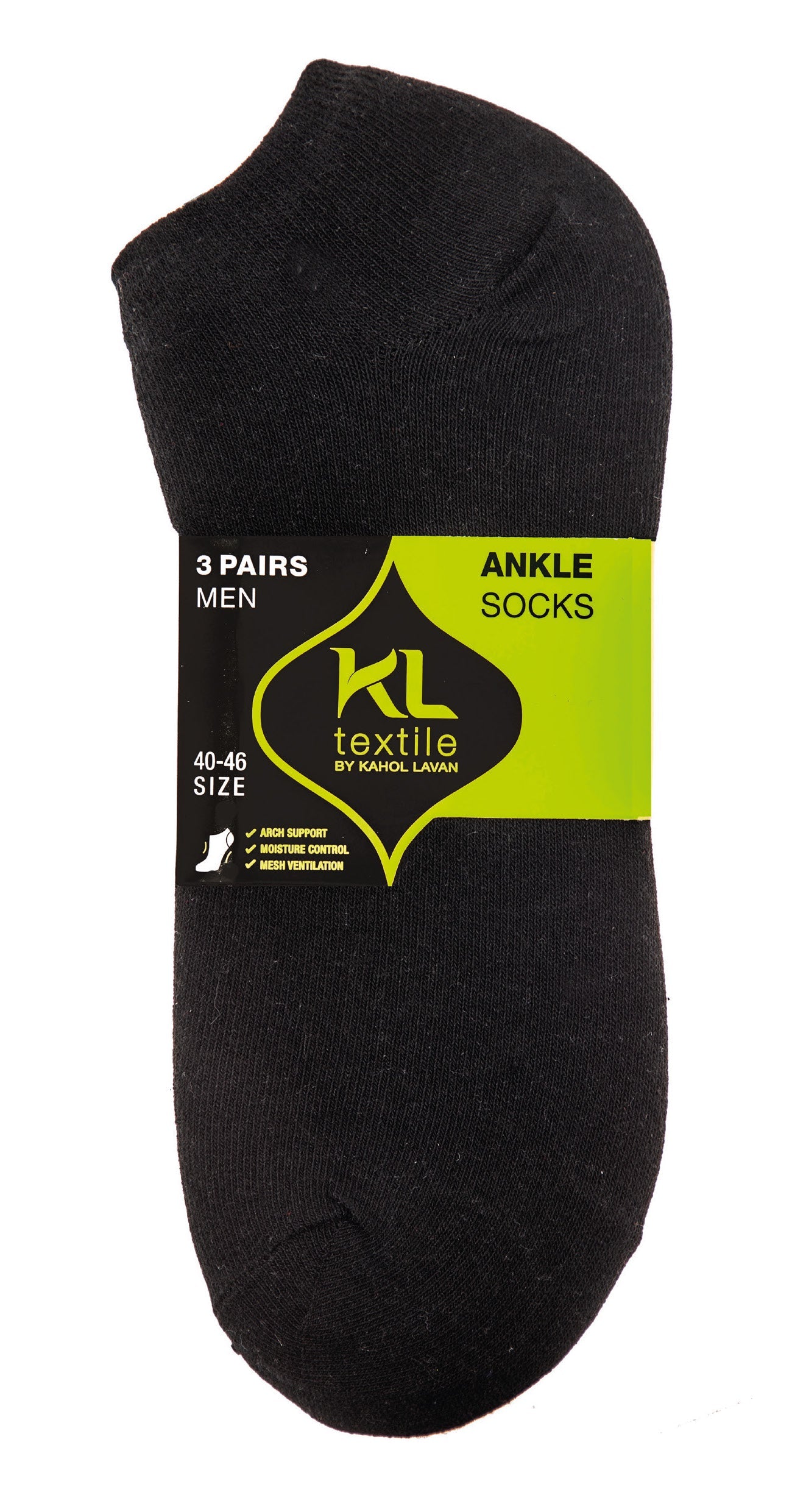 30 זוגות גרביי קרסול לגבר בצבע שחור