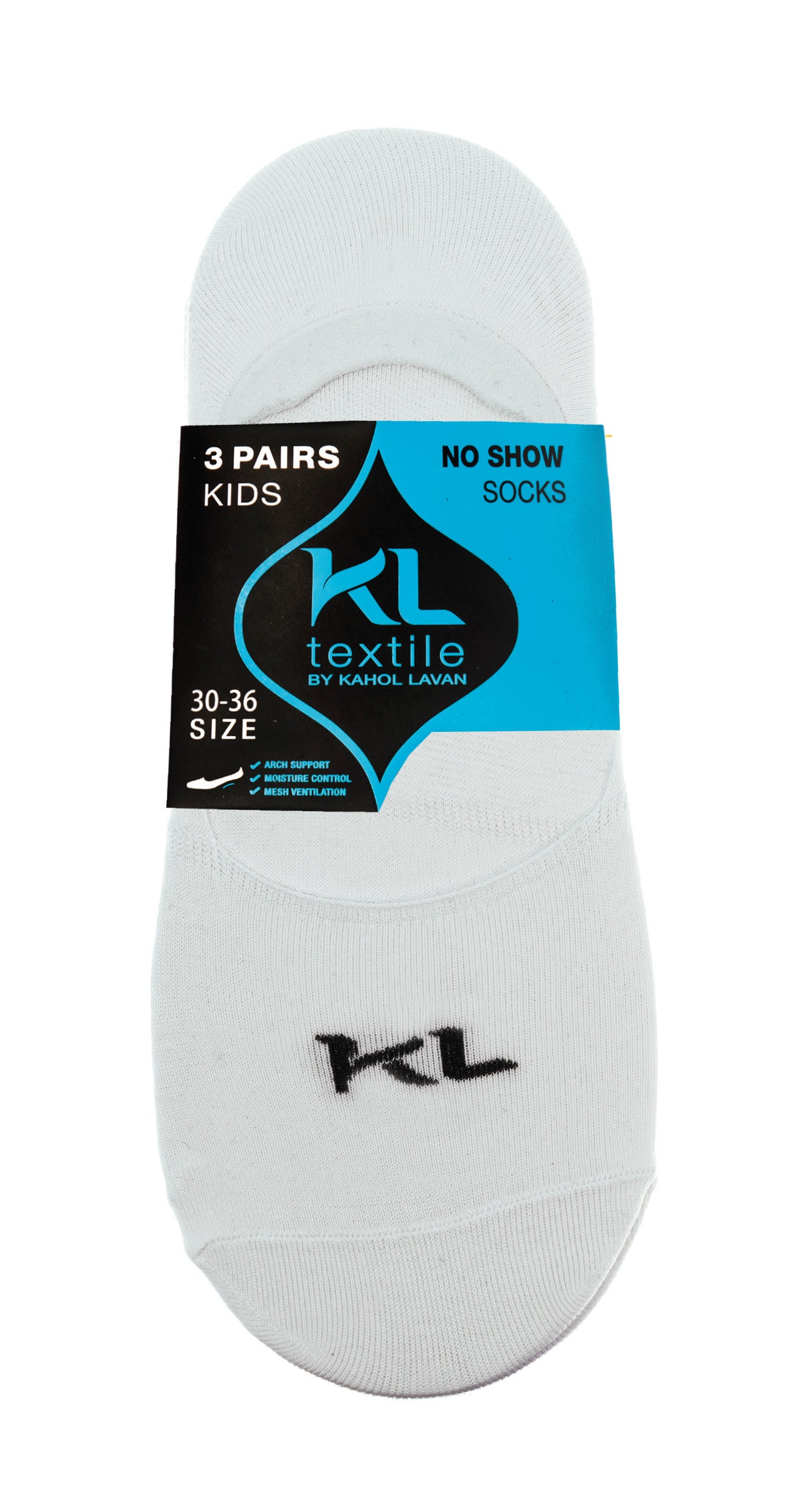 30 זוגות גרביי סירה לילדים בצבע לבן