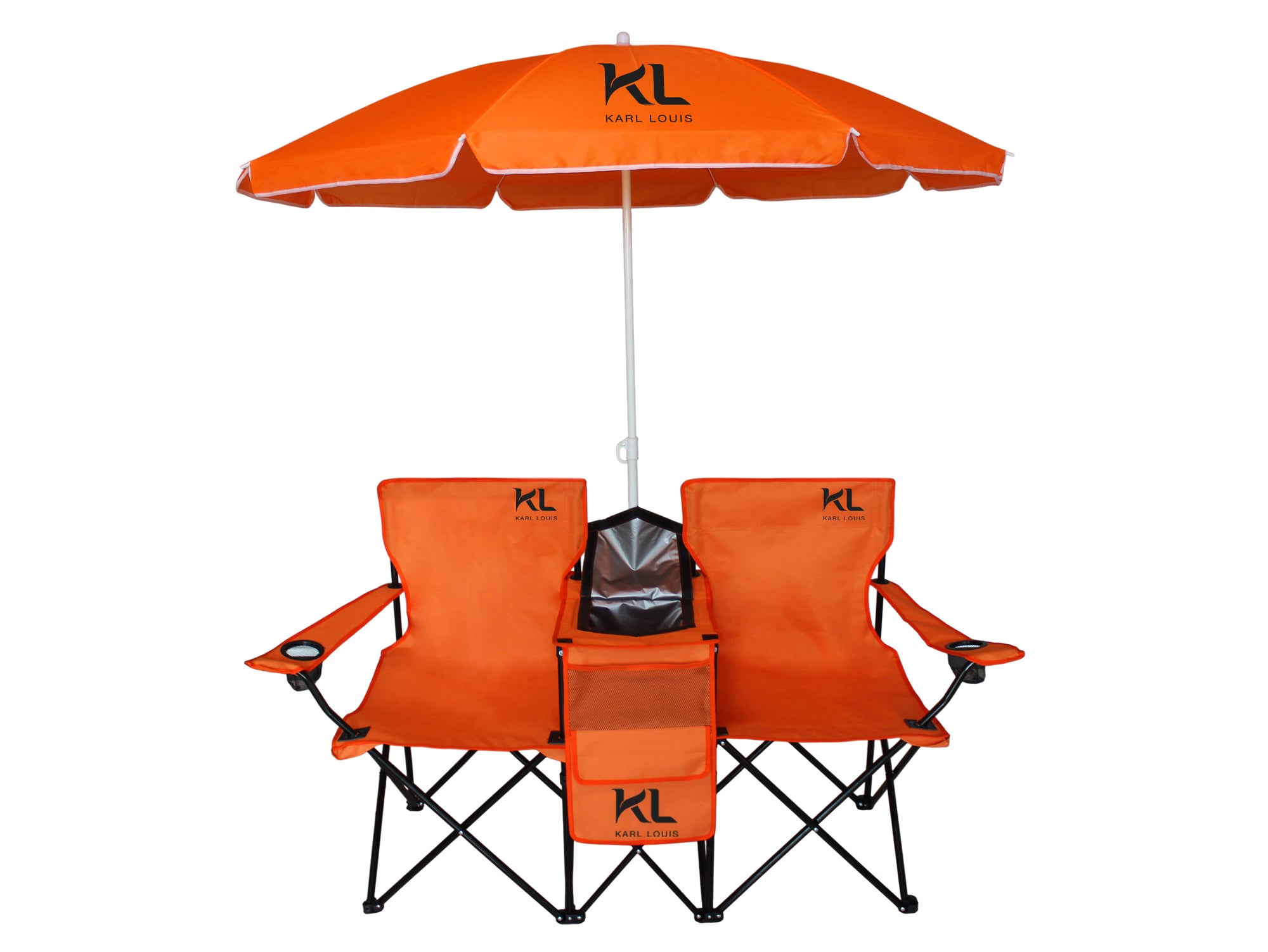 זוג כיסאות ים מתקפלים עם שמשייה וצידנית