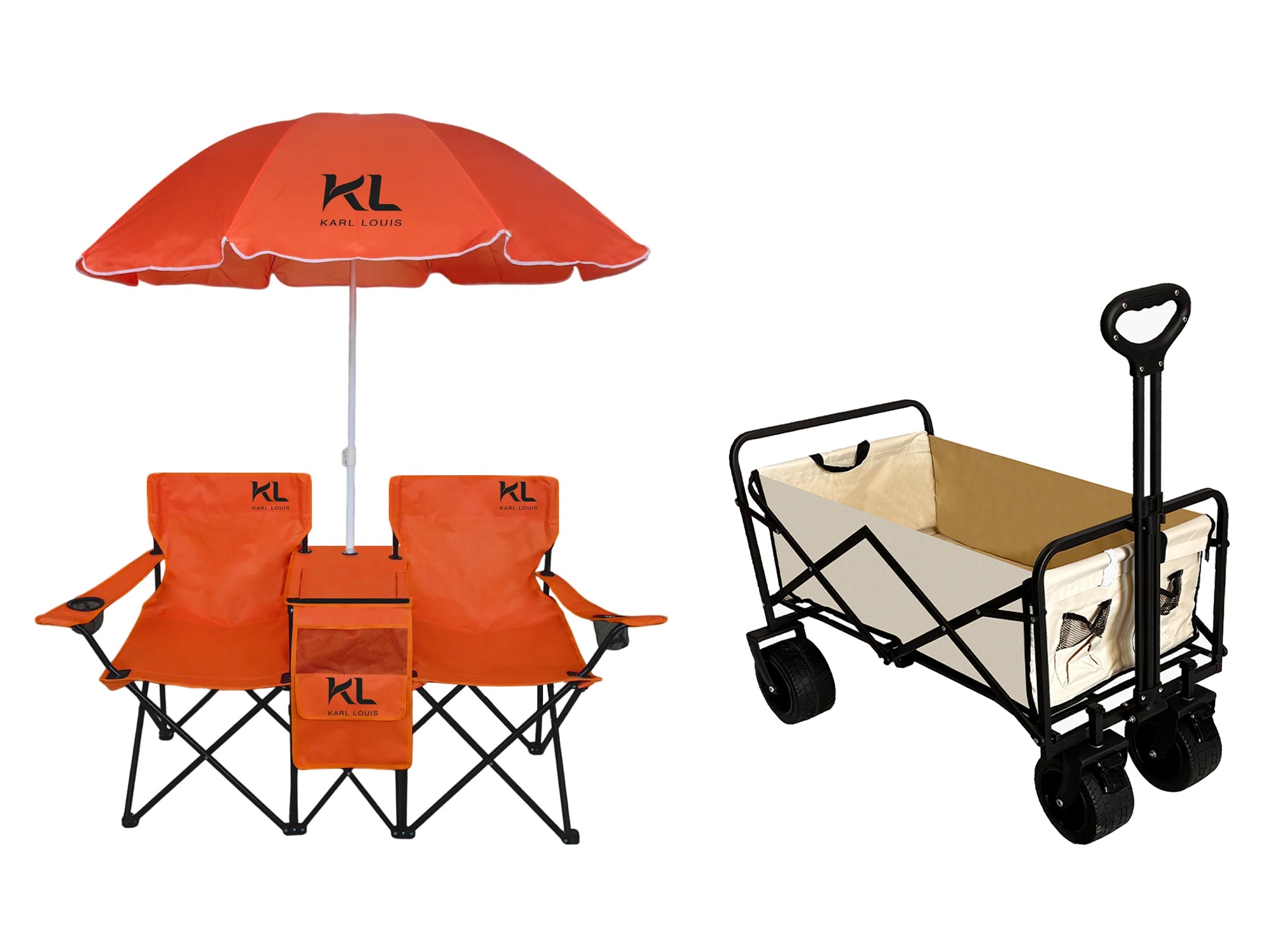 עגלת קמפינג +סט כסאות ושימשיה