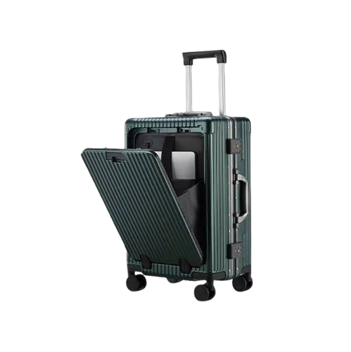 מזוודת טרולי חכמה ירוק בקבוק