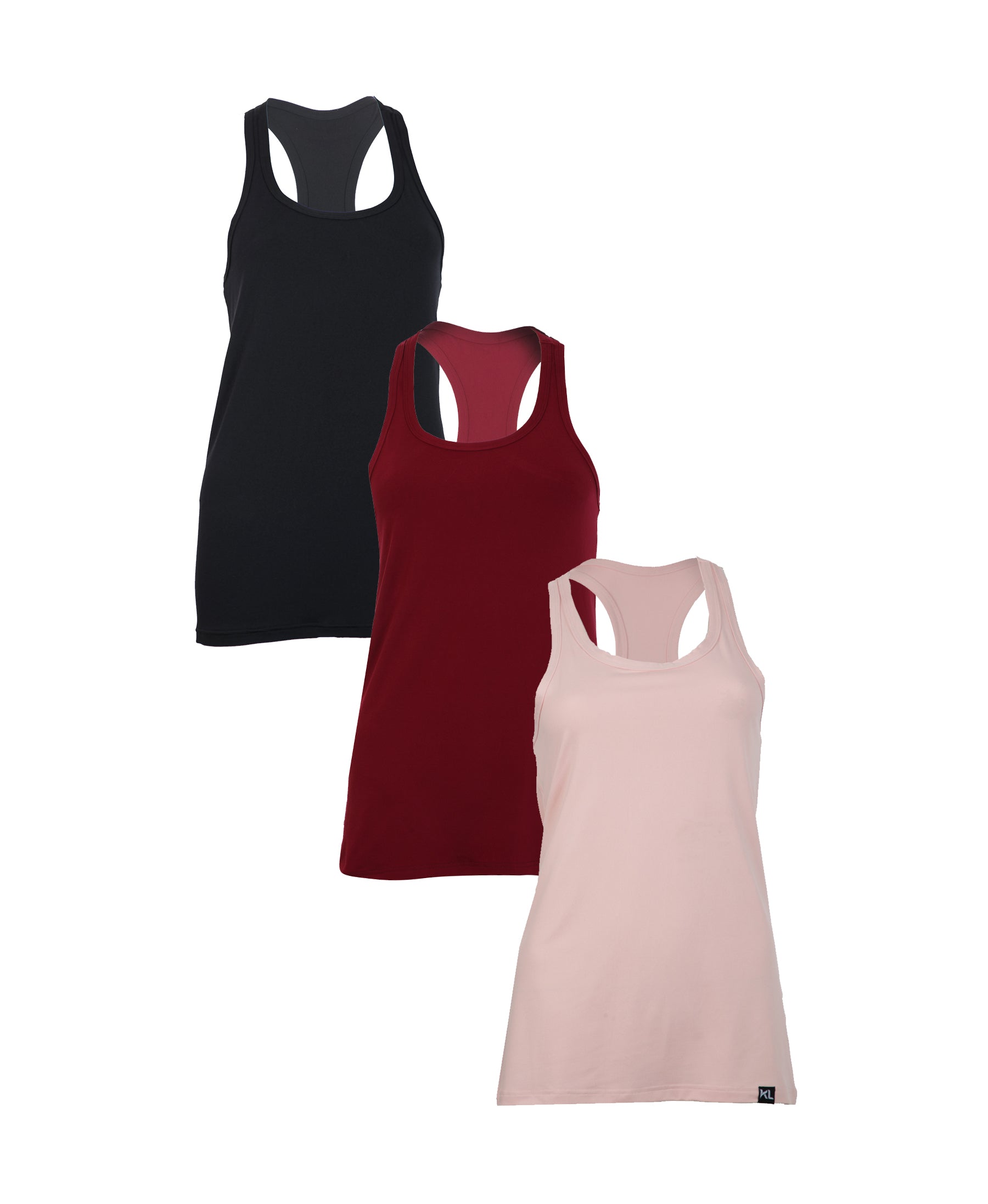 מארז 3 גופיות ספורט איכותיות לאישה - צבע שחור, בורדו, ורוד