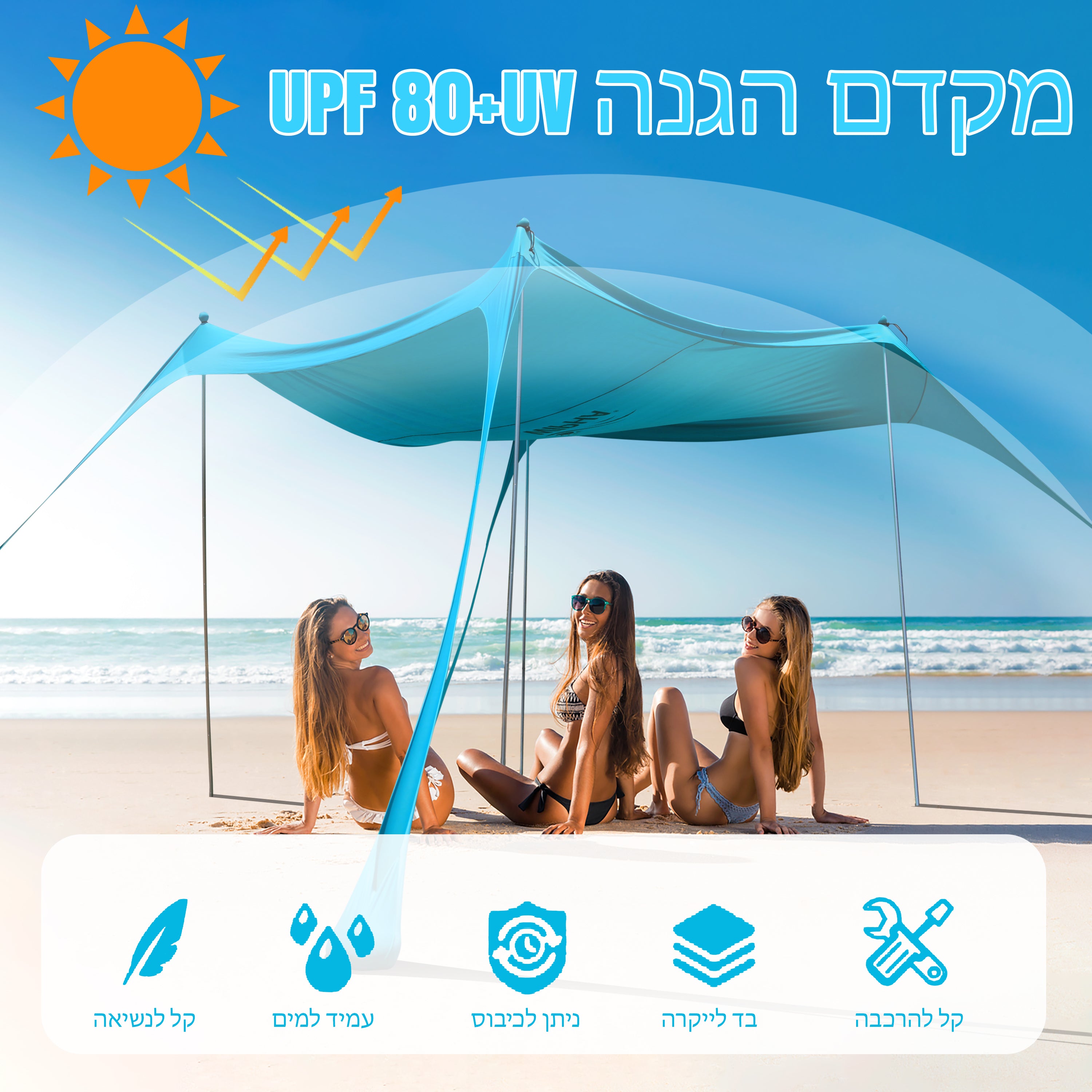 צילייה לים 3X3 צבע טורקיז