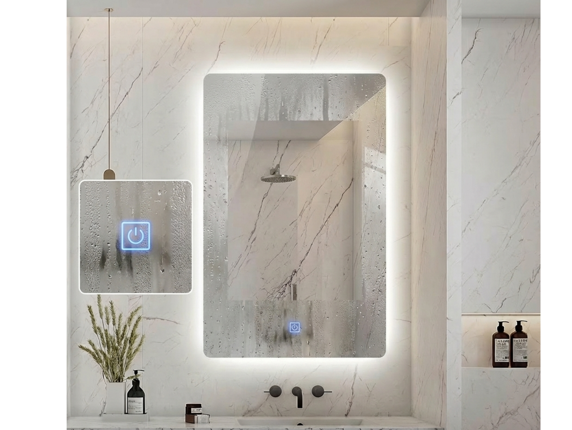 מראת לד קיר מלבנית דגם "VELO"