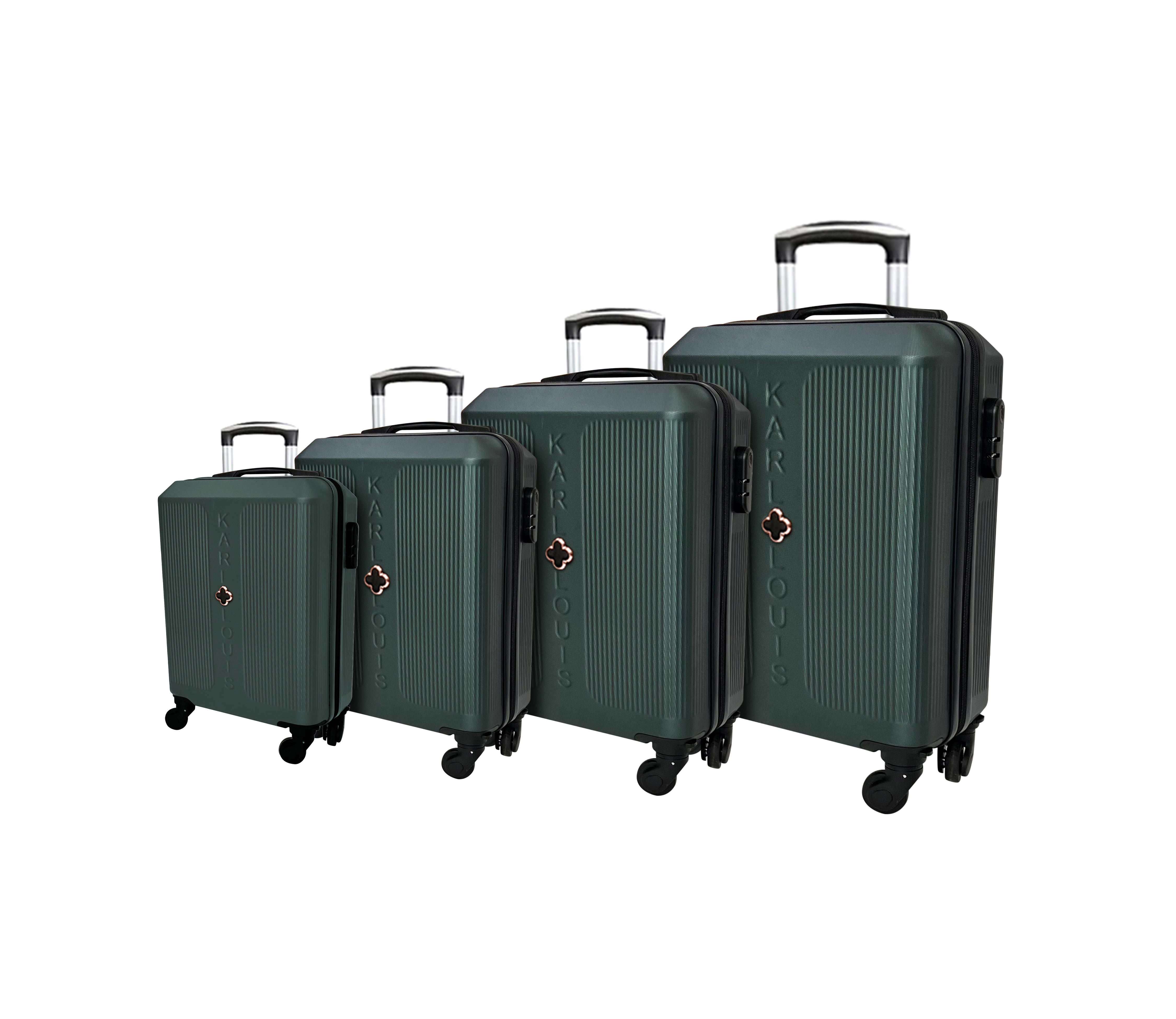 סט 4 מזוודות - ירוק רולקס
