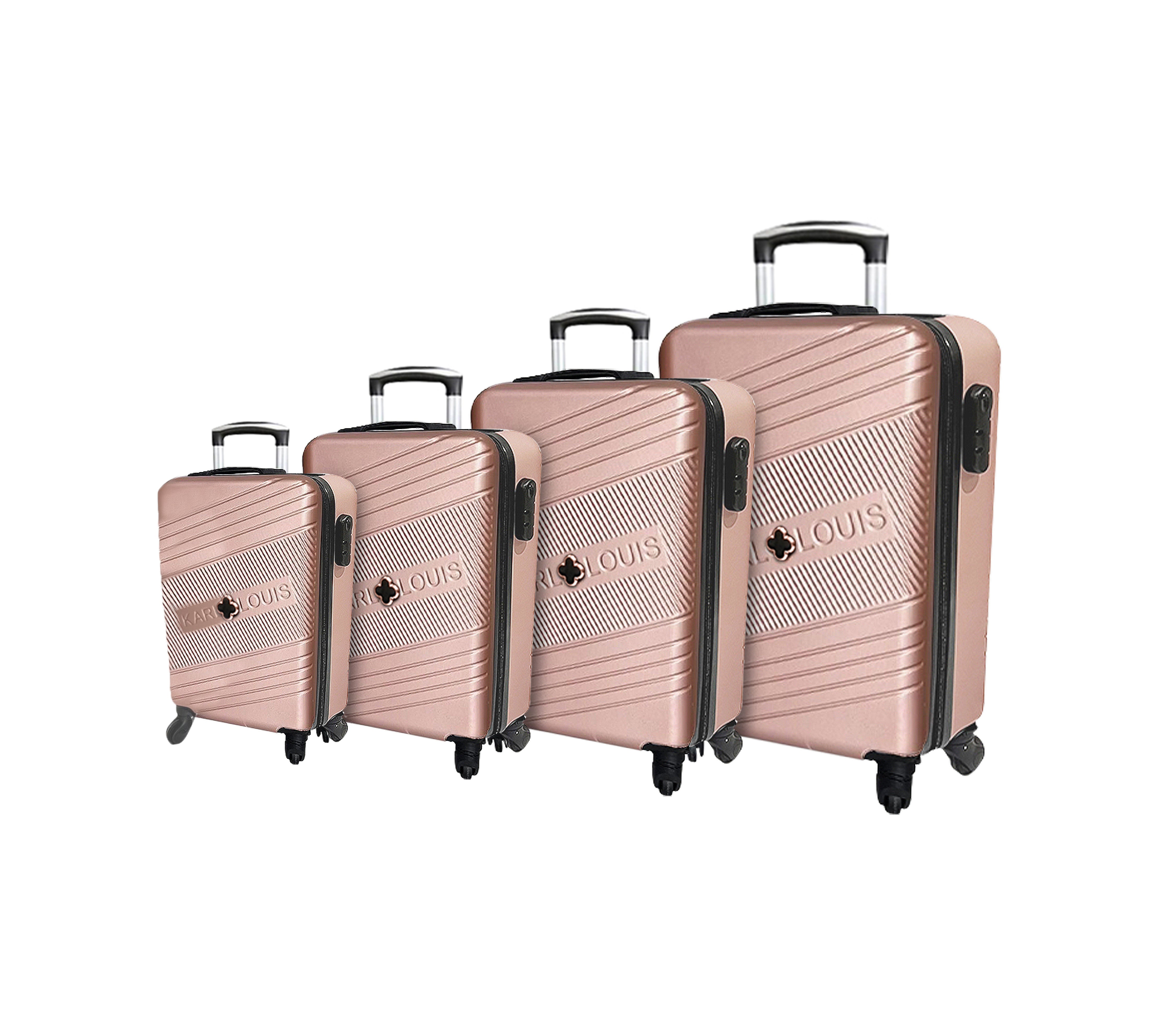 סט 4 מזוודות  - רוז גולד