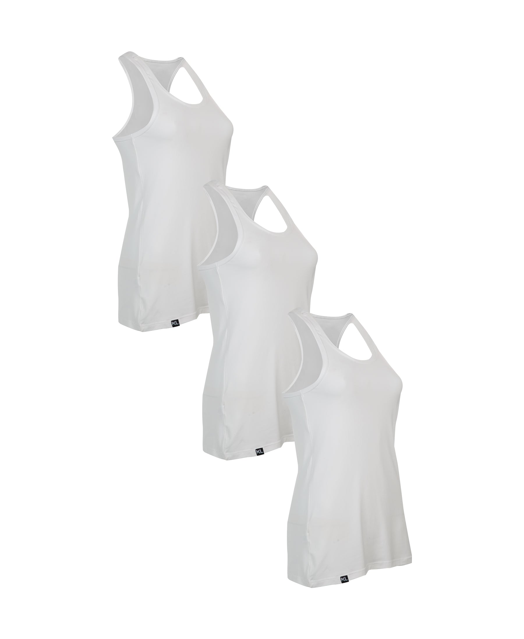 מארז 3 גופיות ספורט איכותיות לאישה - צבע לבן