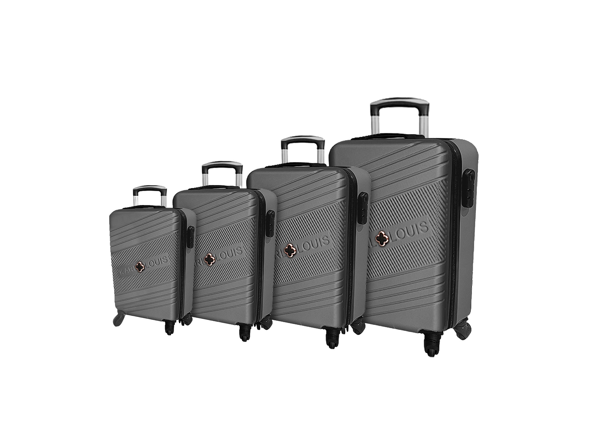 סט 4 מזוודות - אפור גרפיט