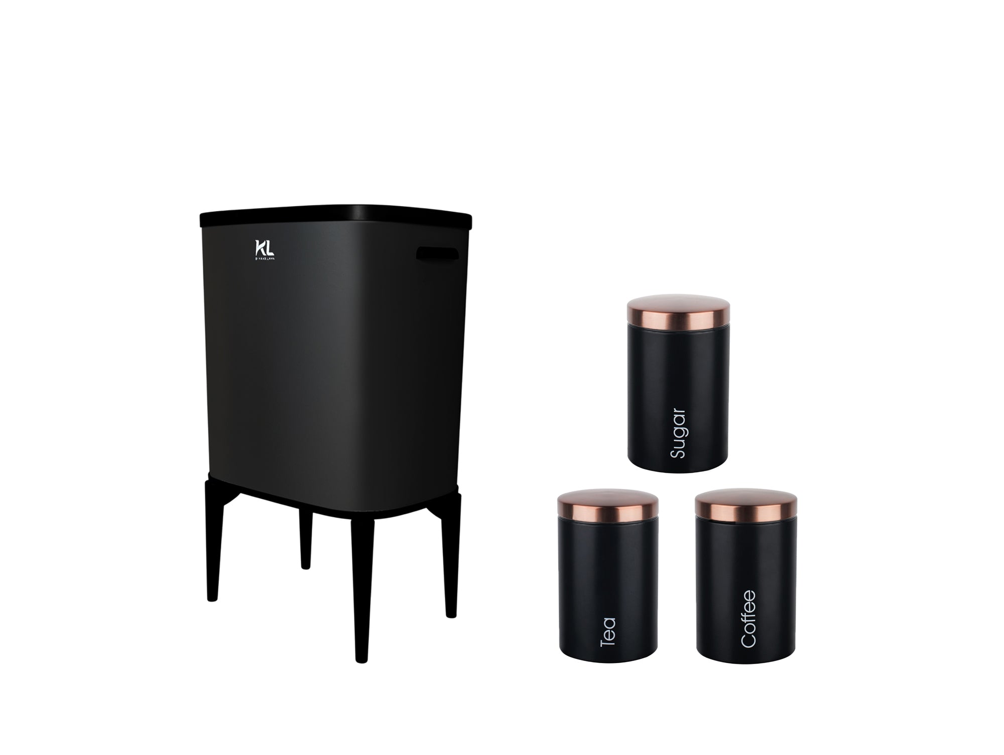 פח 33 ליטר שחור + סט תה קפה סוכר