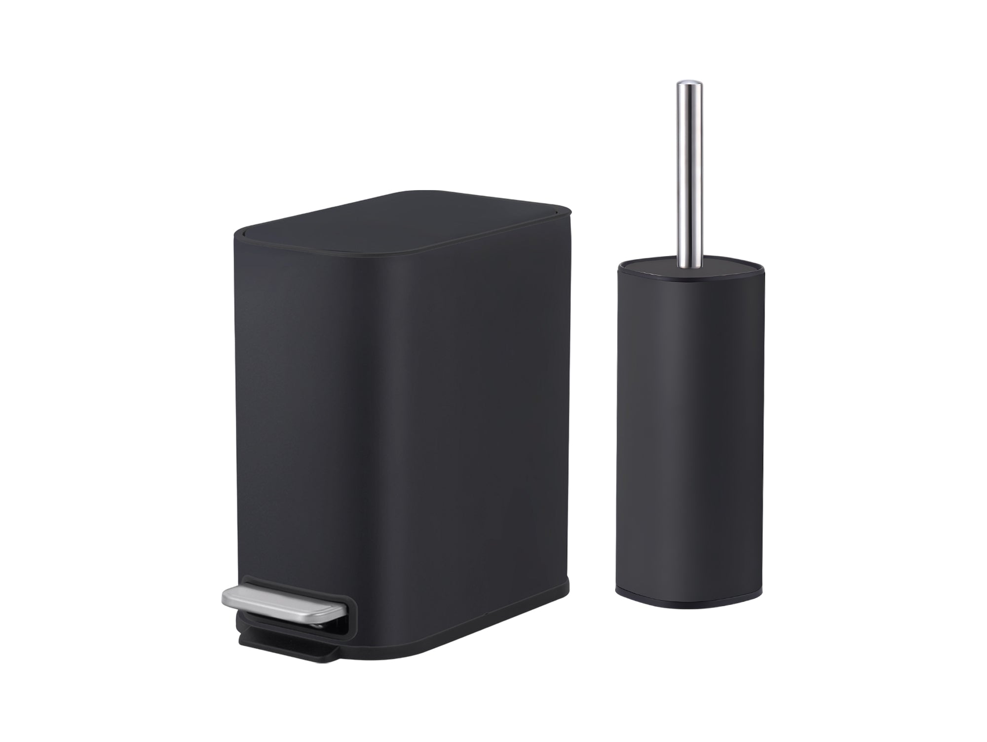 זוג פחים 33 ליטר + 5 ליטר + מברשת לאסלה שחור