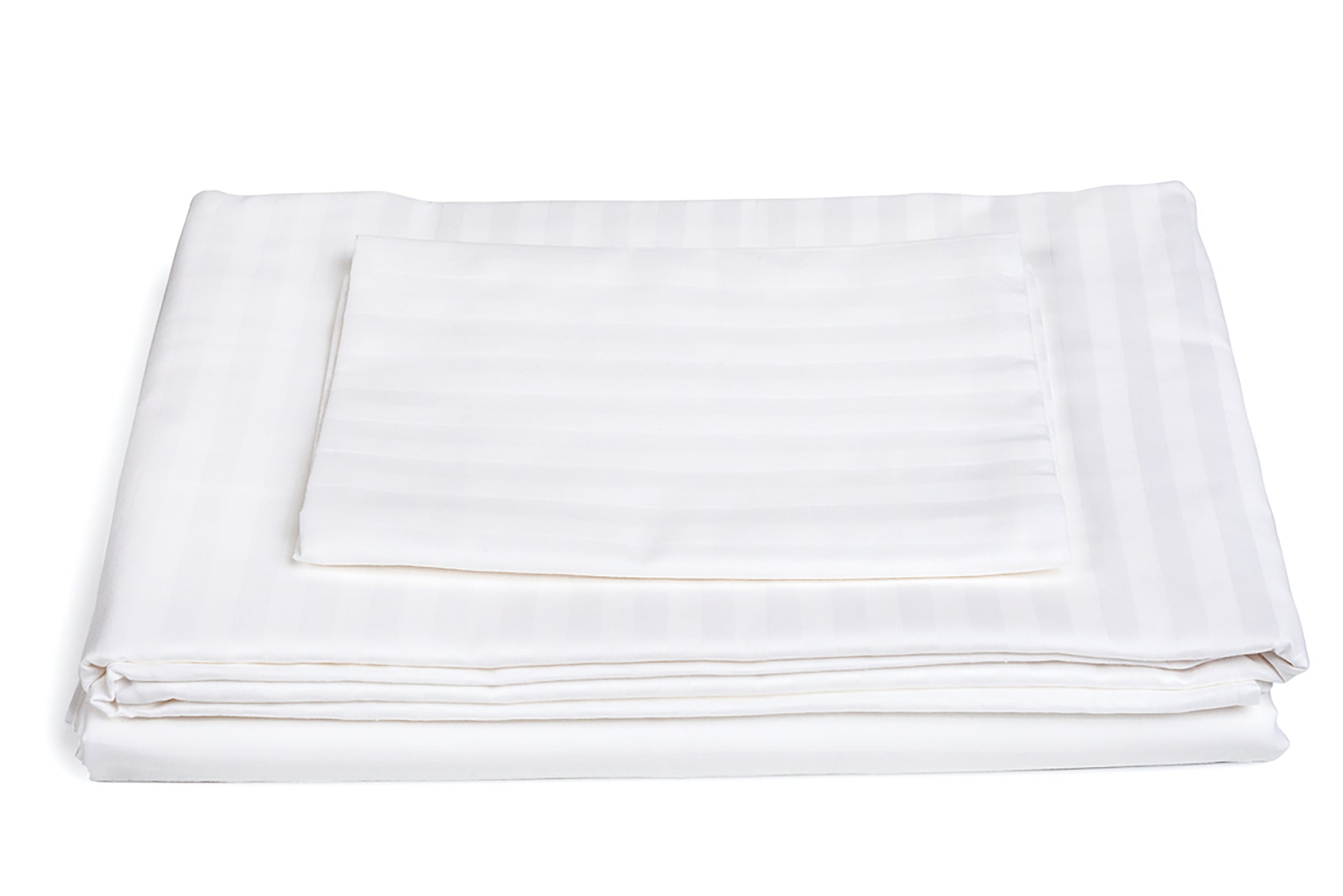 בד ג'קארד לבן - דוגמת פסים לבנים - מיטה קינג סייז- 180/200 ס"מ