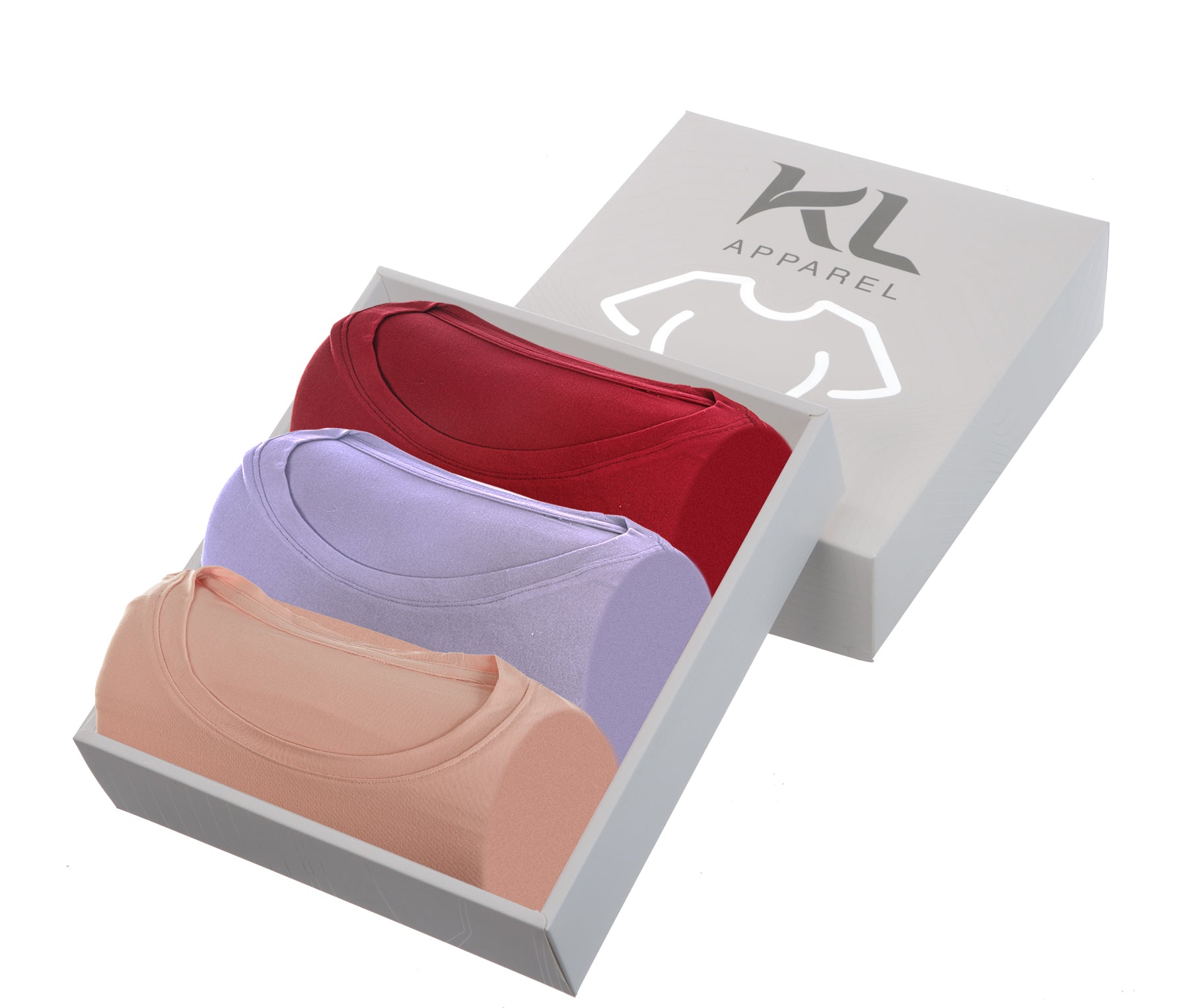 מארז 3 חולצות טריקו איכותיות לאישה צבע -  סגול לילך, ורוד בייבי , בורדו