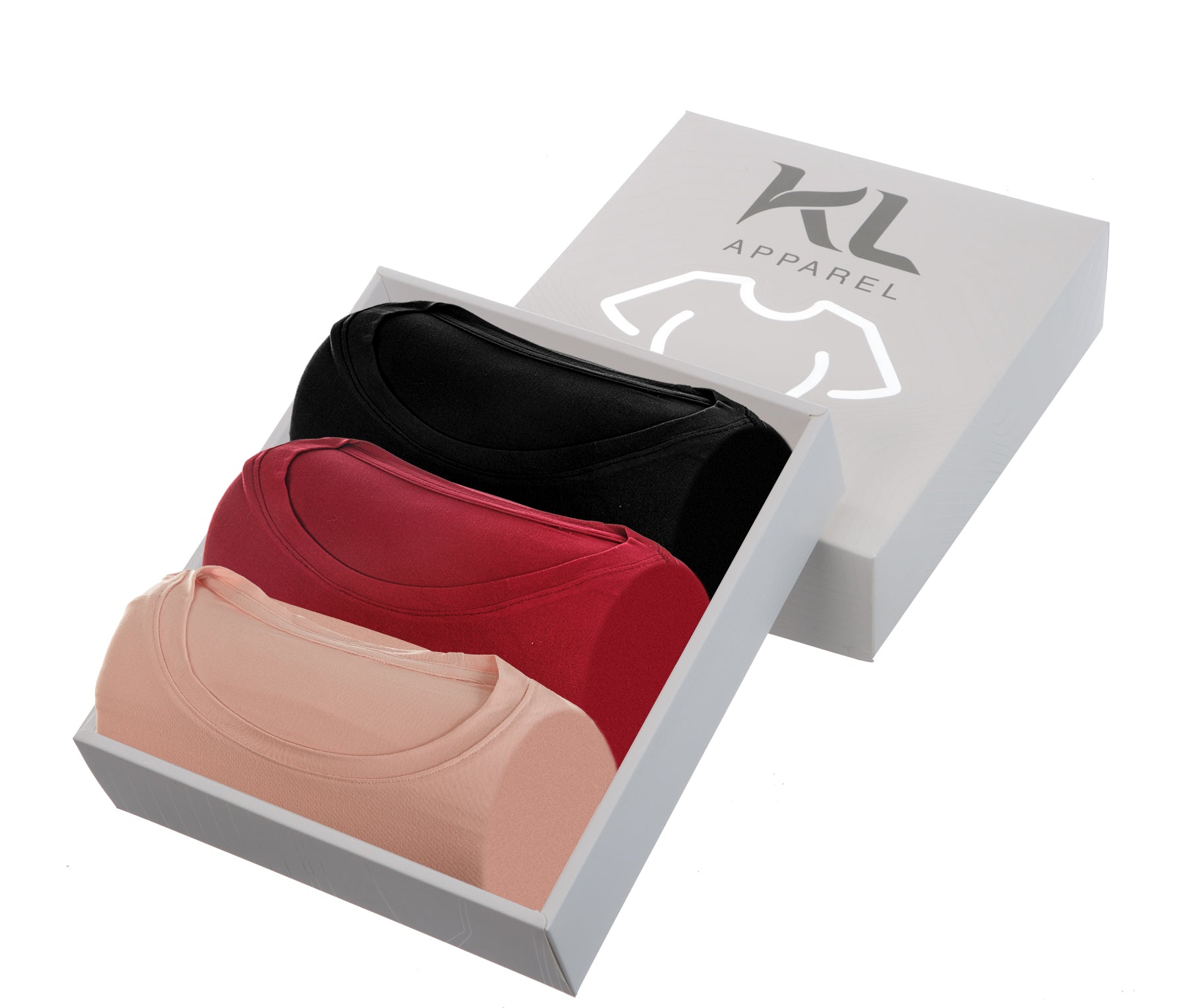 מארז 3 חולצות טריקו איכותיות לאישה שחור בורדו ורוד