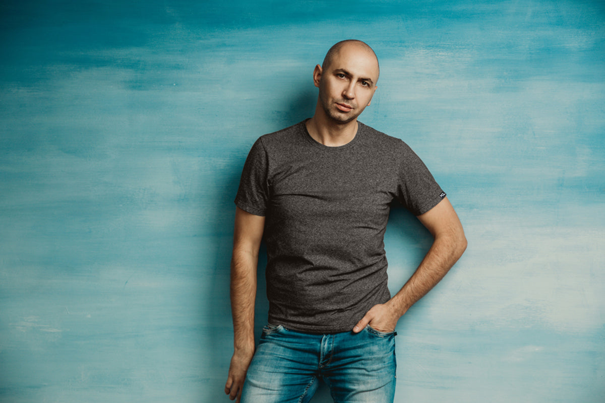 מארז 3 חולצות טריקו איכותיות לגבר  אפור ירוק רויאל אפור