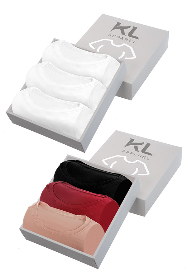 מארז 6 חולצות טריקו איכותיות לאישה - צבע לבן , לבן , לבן ,שחור, בורדו, ורוד