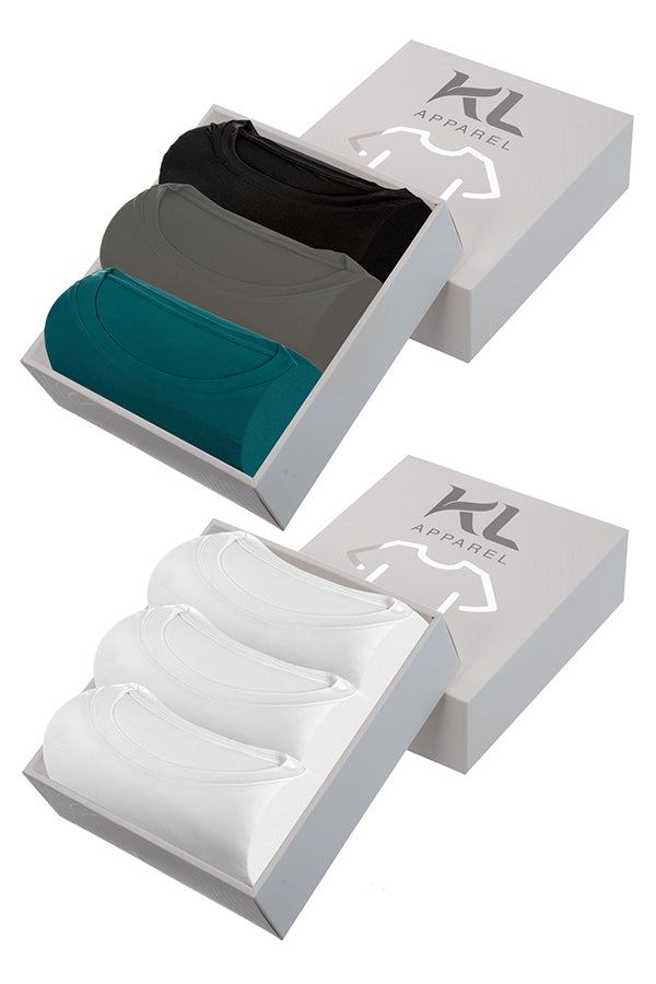 מארז 6 חולצות איכותיות טריקו לגבר  שחור, אפור, ירוק רויאל , לבן , לבן , לבן