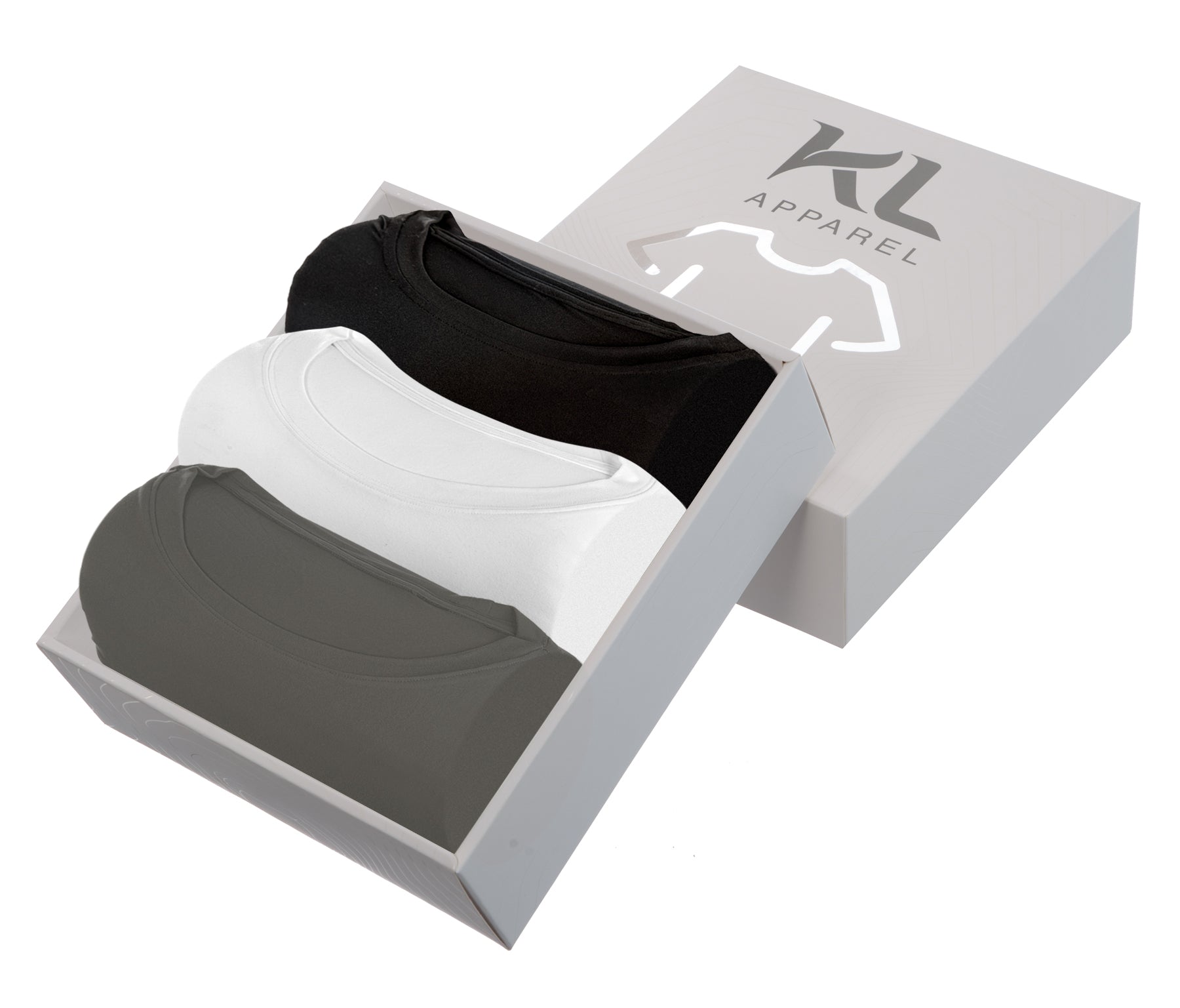 מארז 3 חולצות טריקו איכותיות לגבר שחור לבן  אפור