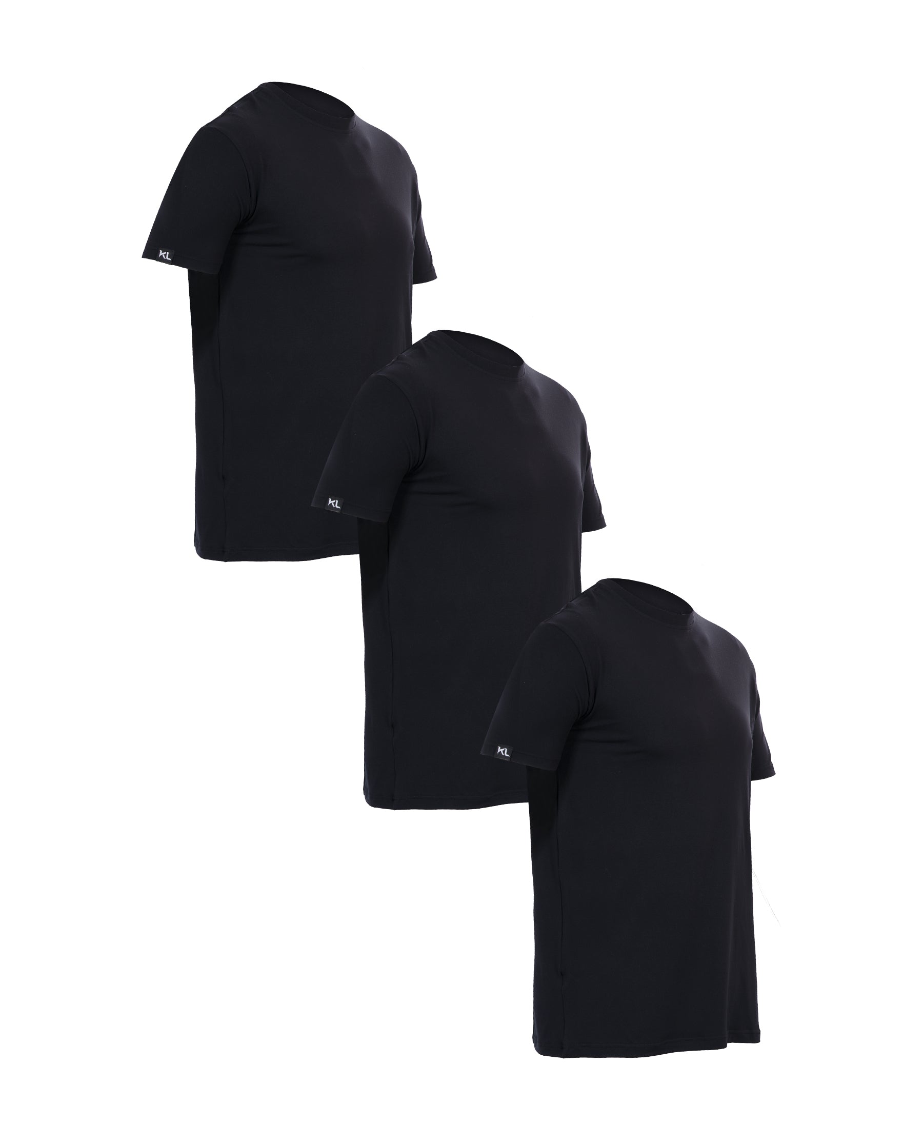 מארז 3 חולצות טריקו איכותיות לגבר - צבע שחור