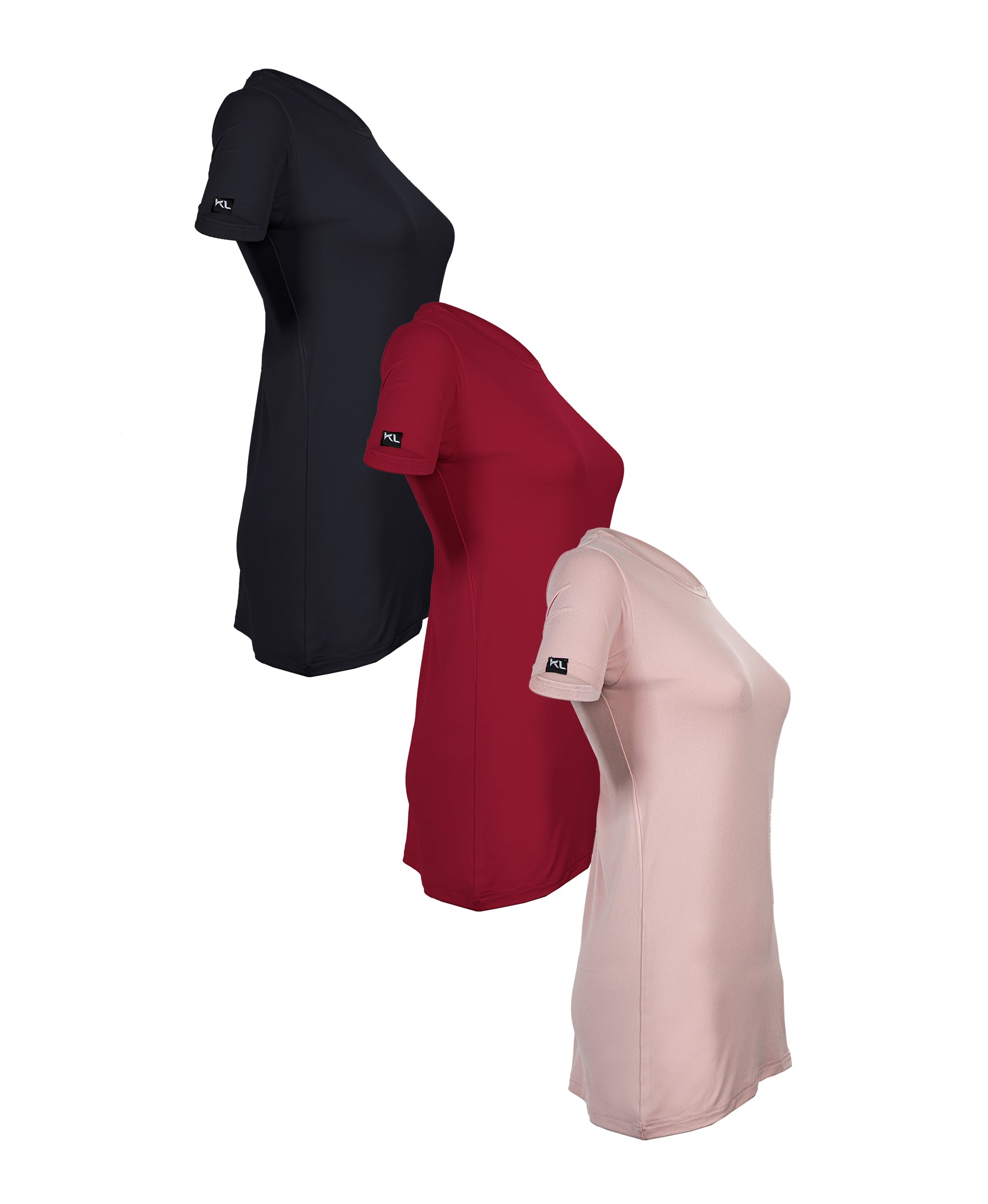 מארז 3 חולצות טריקו איכותיות לאישה שחור בורדו ורוד