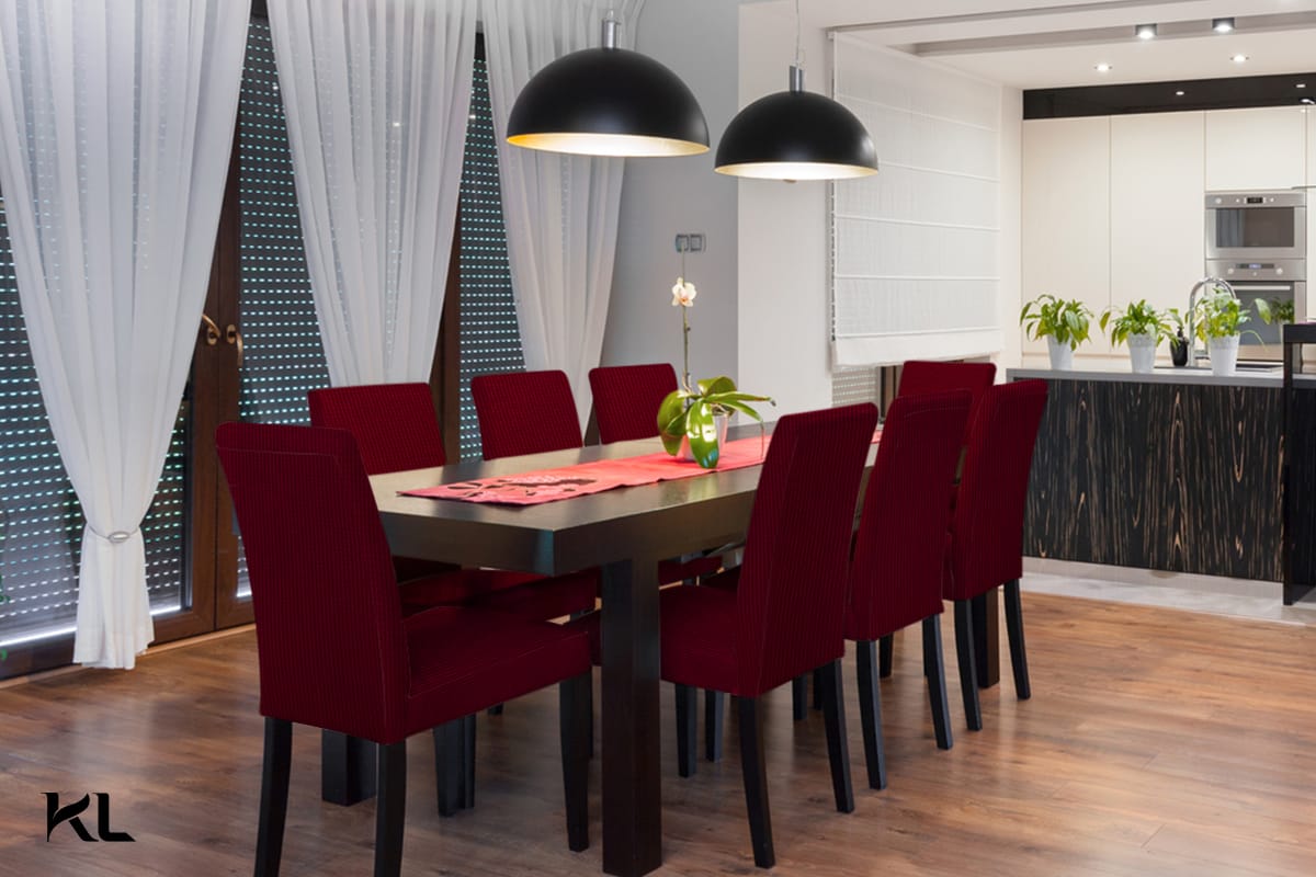 כיסויי כיסא גאקרד קוביות  צבע בורדו